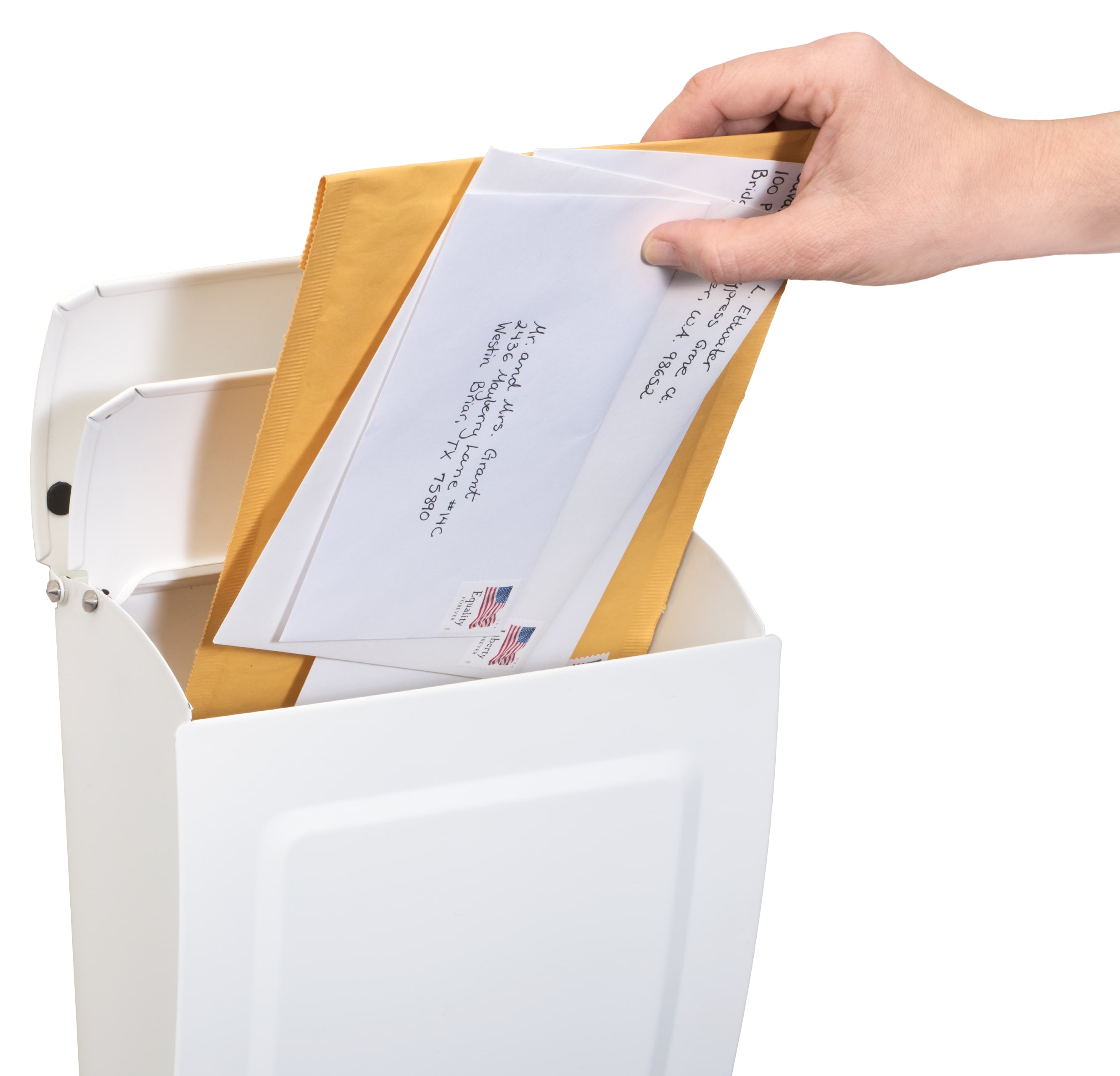 Aspen White Small Steel Lockable Wall Mounted Mailbox