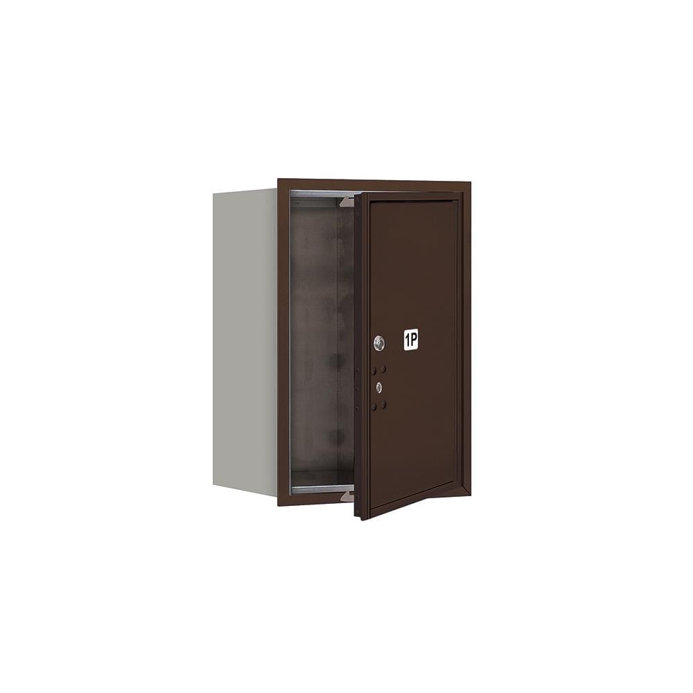 SALSBURY INDUSTRIES 3706S-1PZFU 3700 Recessed Mounted Horizontal Mailbox Locking Metal Extra Large Mailbox Bronze