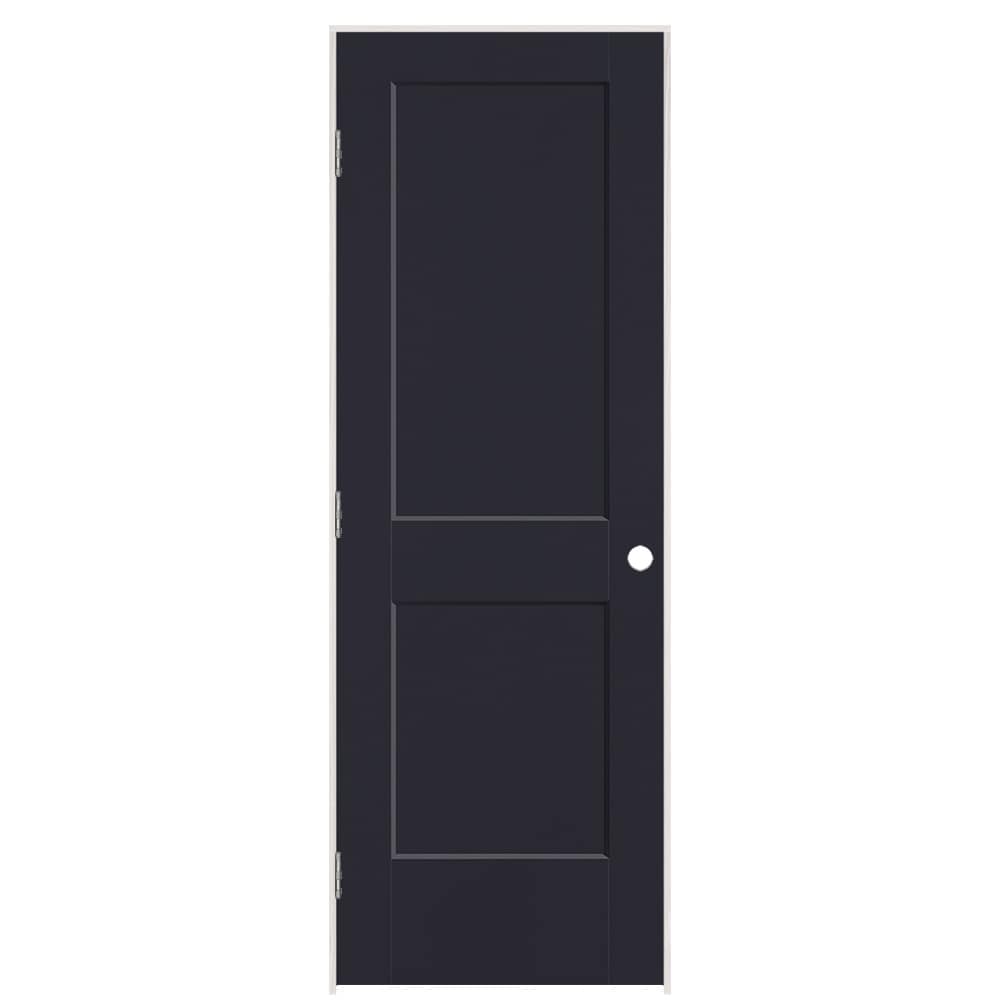 Masonite 896045 28-in x 80-in Midnight Solid core 2-panel square Right hand Smooth Prefinished Molded composite Flat Jamb Single Prehung Interior Door