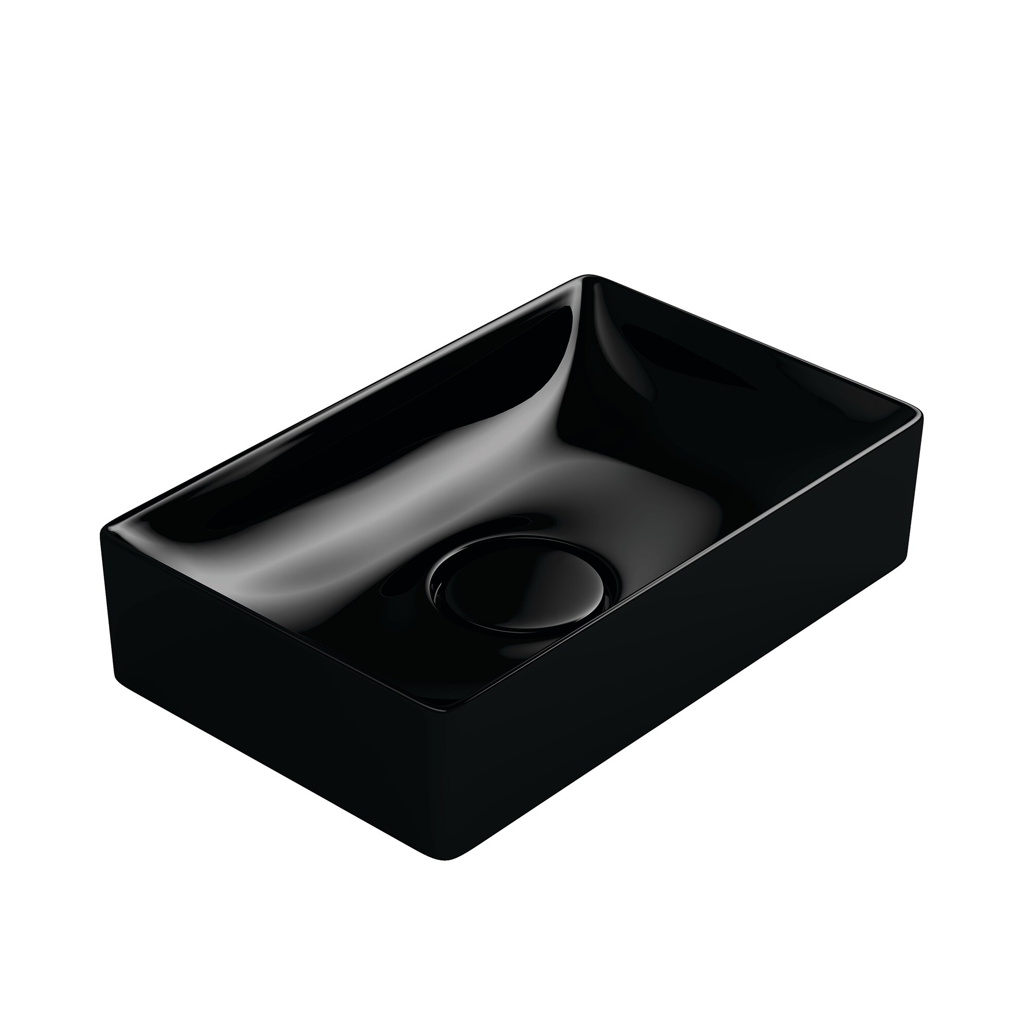 WS Bath Collections VISION 6042 BG Vision Ceramic 10.6-in Vessel Rectangular Modern Ceramic white Bathroom Sink