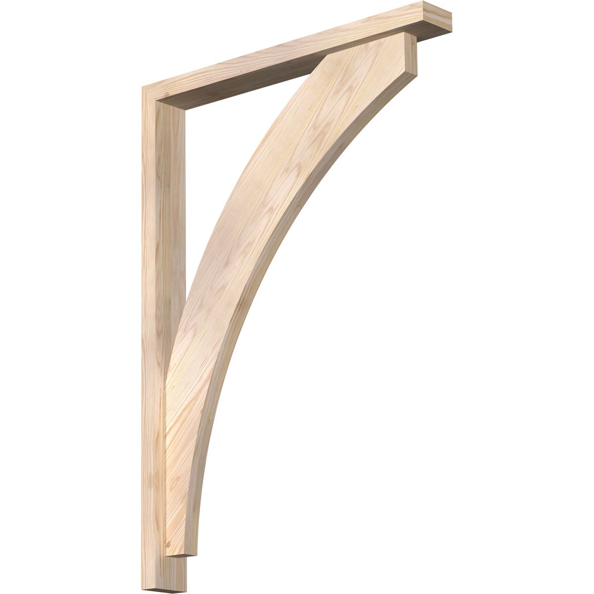 Ekena Millwork 1464131 Thorton Block Smooth Bracket with Offset Brace Douglas Fir Wood Standard Bracket