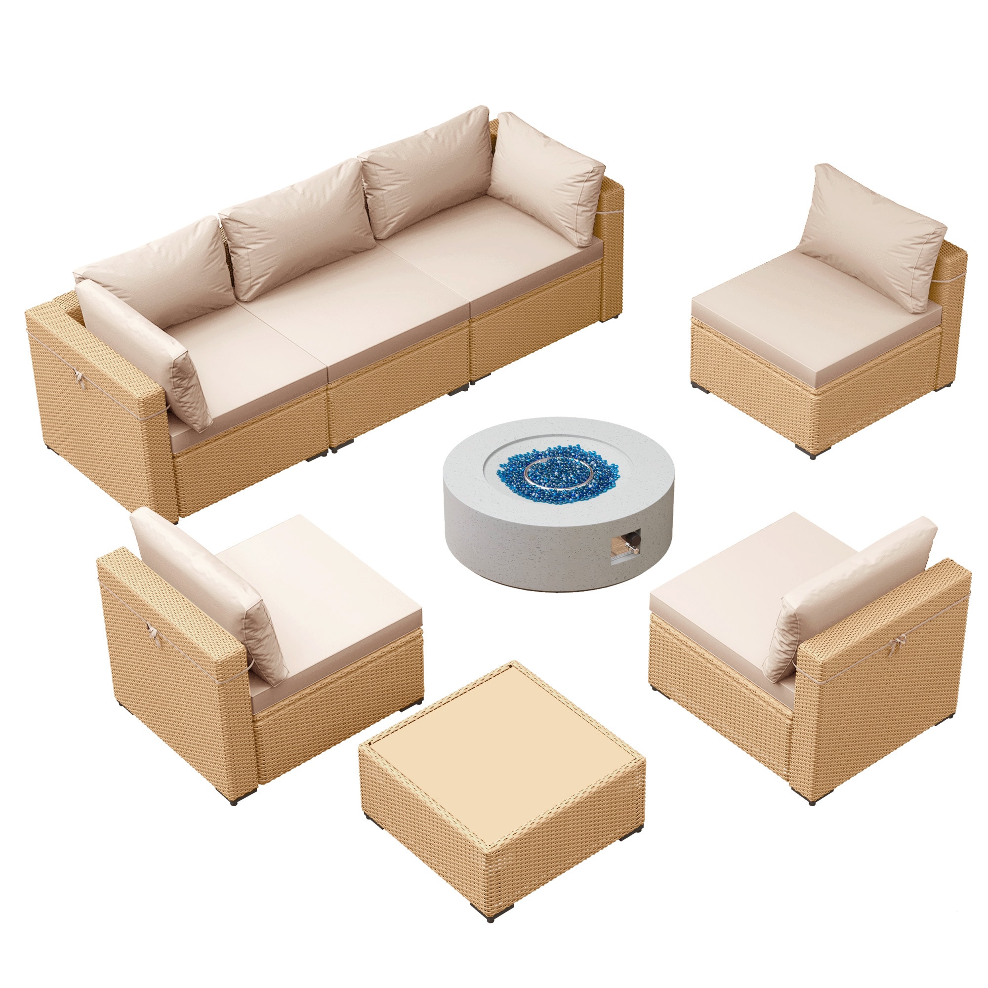 UPHA TBBE-ABC28SYMB-BEIGE Patio-Conversation-Sets - View #2