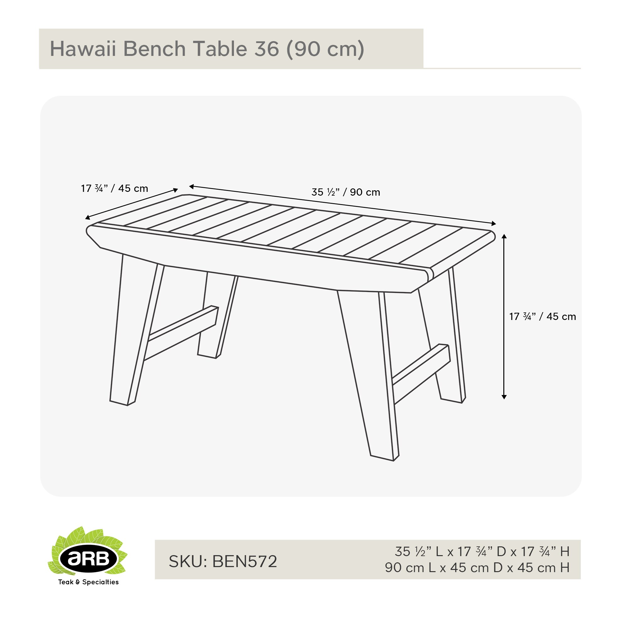 ARB Teak & Specialties BEN572 Bath-Safety-Seats-Benches - View #6