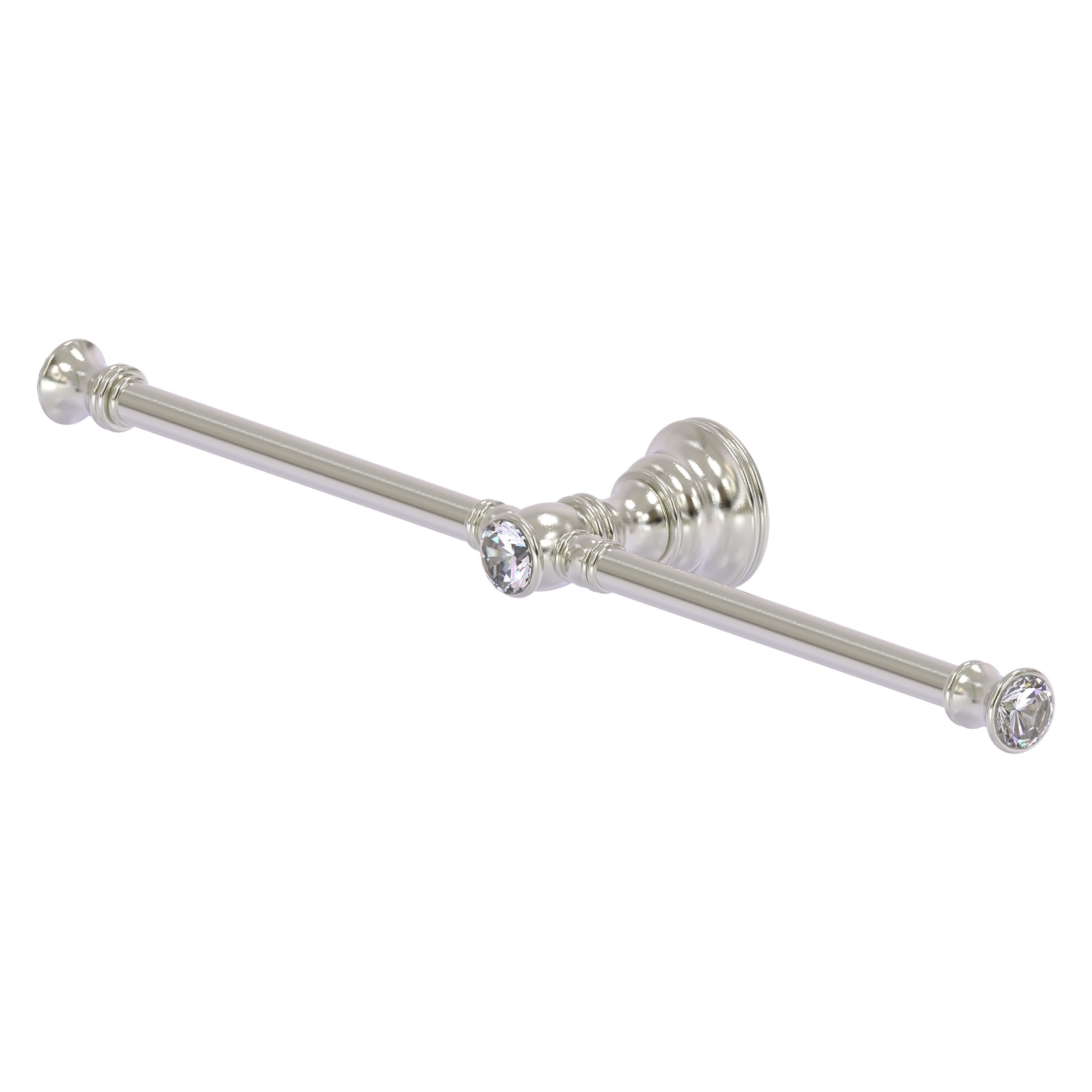 Allied Brass CC-HTB-2-SN Carolina Crystal 15-in double Satin Nickel Wall mount Double Towel Bar