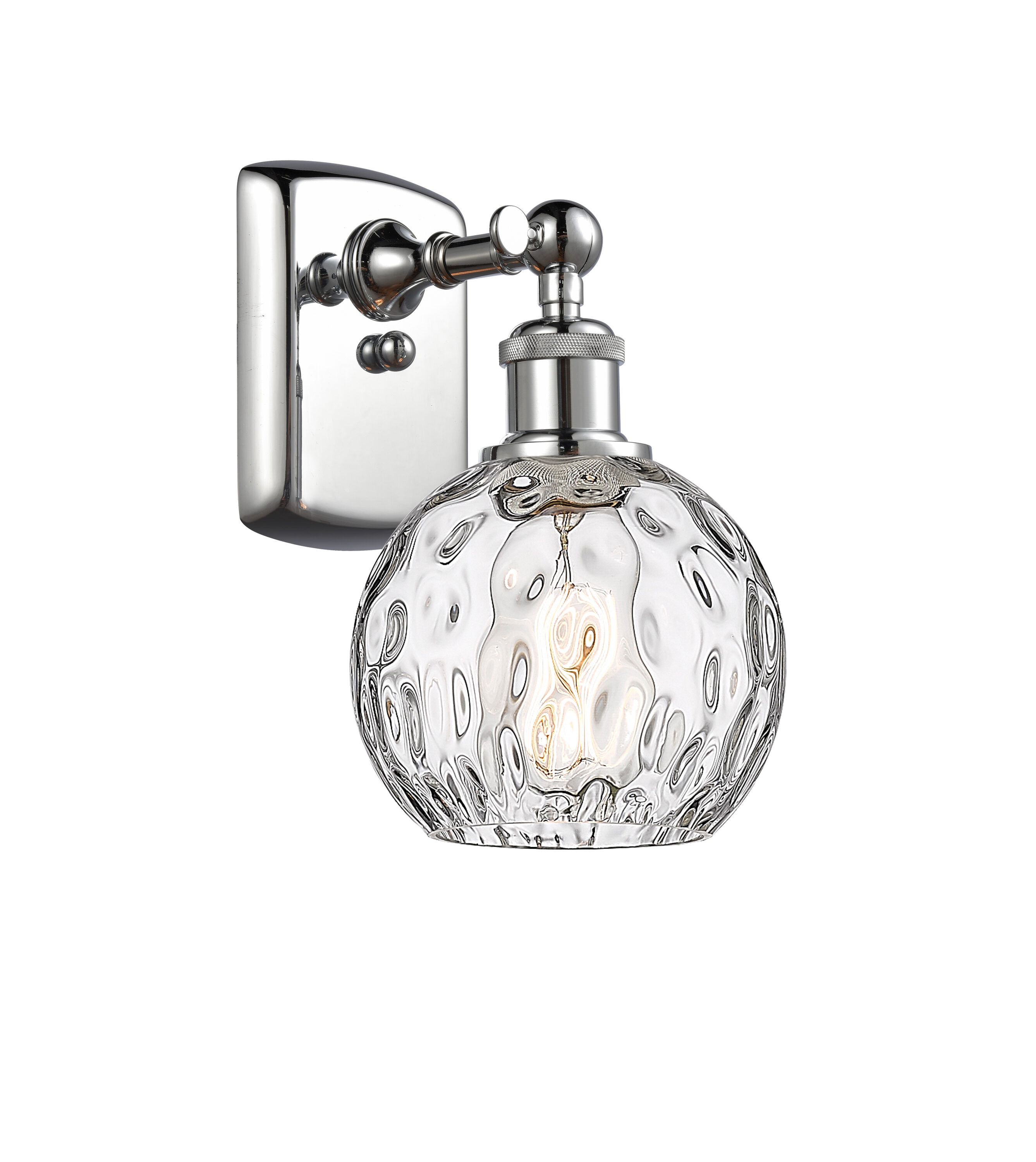 Innovations Lighting 516-1W-PC-G1215-6 Athens Water Glass 6-in W 1 -Light Polished Chrome Industrial Wall Sconce