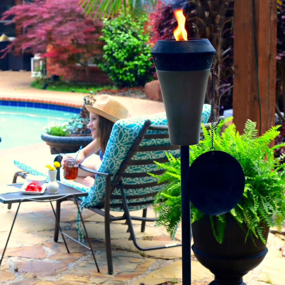 TIKI 66in Island King Steel Garden Torch at