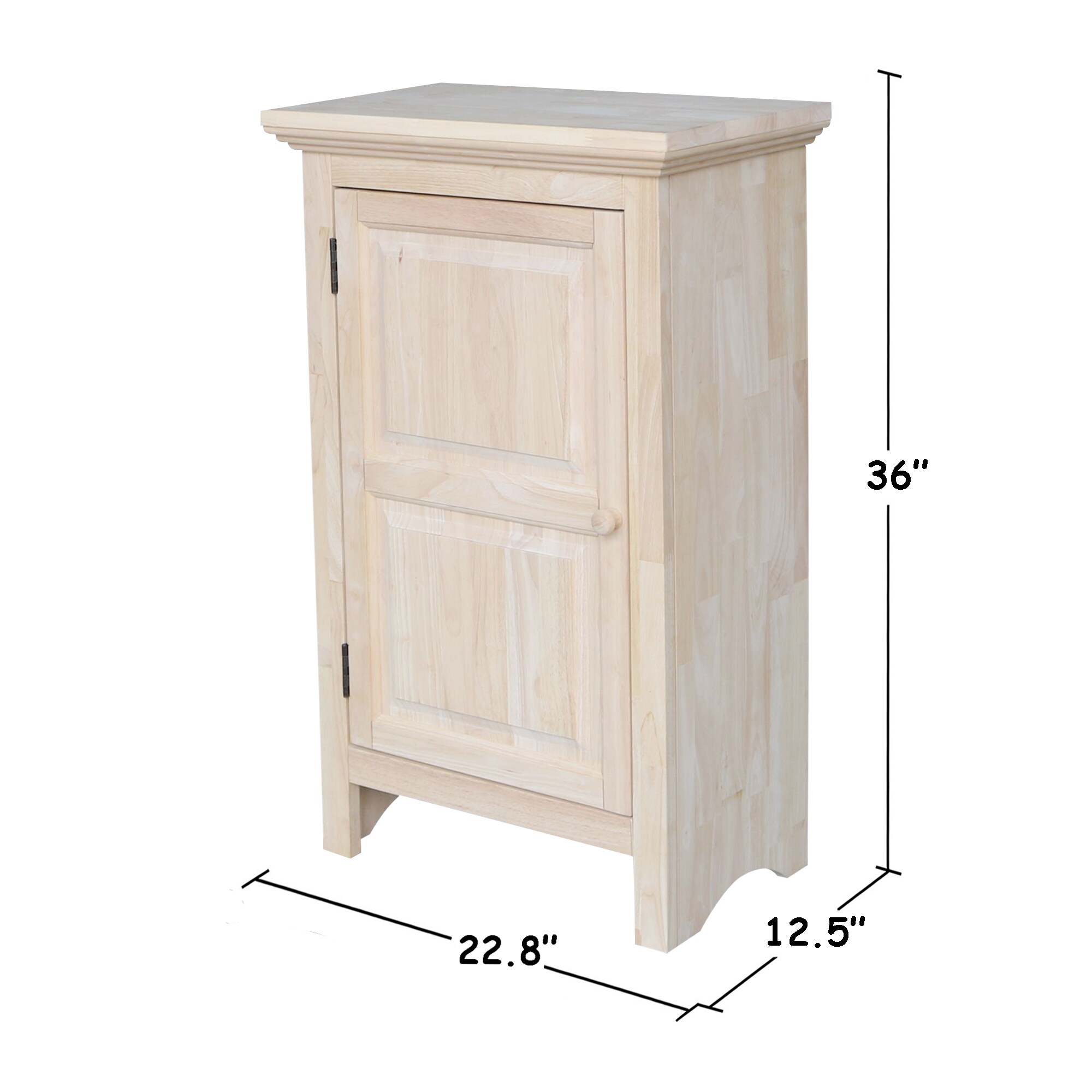 Solid Wood Storage Cabinet Unfinished Pine Tall Kitchen Pantry