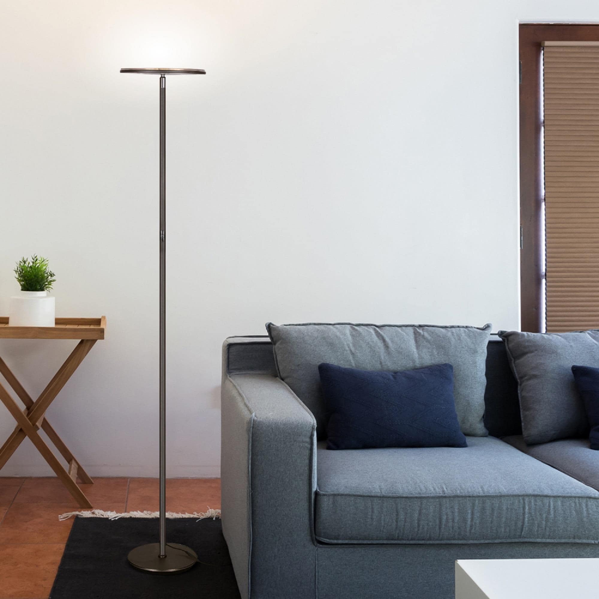 Brightech 52-MDII-QTDC 63-in Oil Brushed Bronze Torchiere Floor Lamp with No shade Shade