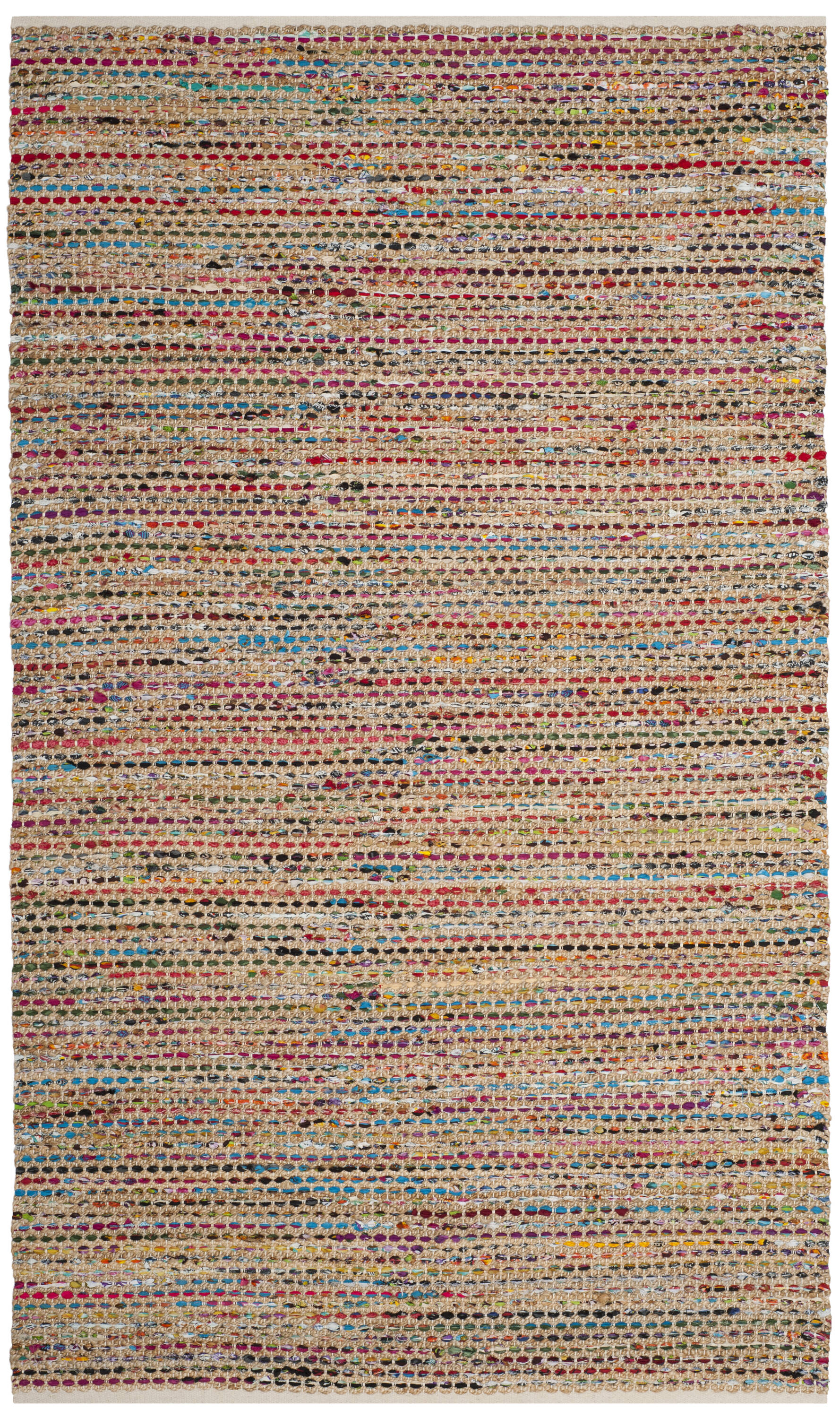 Cape Cod Multicolor Handwoven Wool Cotton Area Rug 4' x 6'