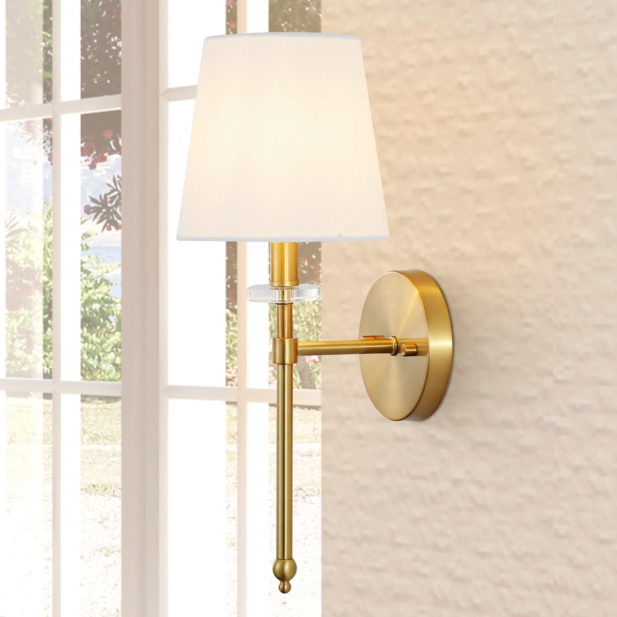 JONATHAN  Y JYL9920A Olivia Iron Modern Mid-Century 6.5-in 1 -Light Satin Gold Transitional Vanity light