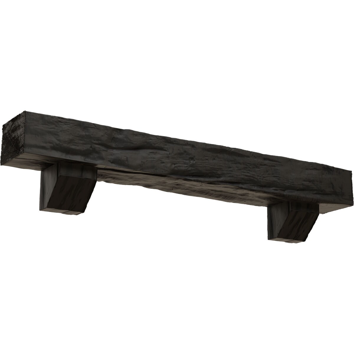 Ekena Millwork MANURW06X06X72ASBC 72-in W x 6-in H x 6-in D Cedar (Burnished) Hollow Urethane Rustic Fireplace Mantel