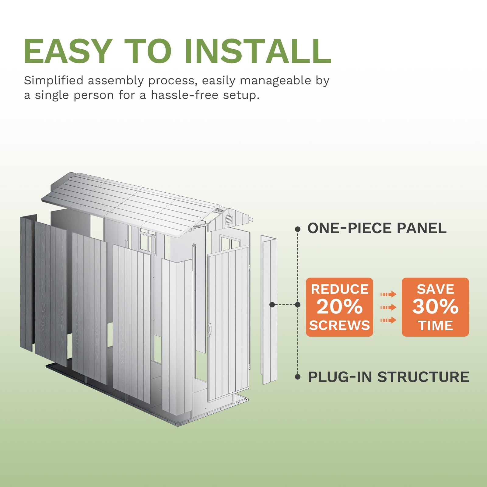 Patiowell WES-0436A-DGY Vinyl-Resin-Storage-Buildings - View #7