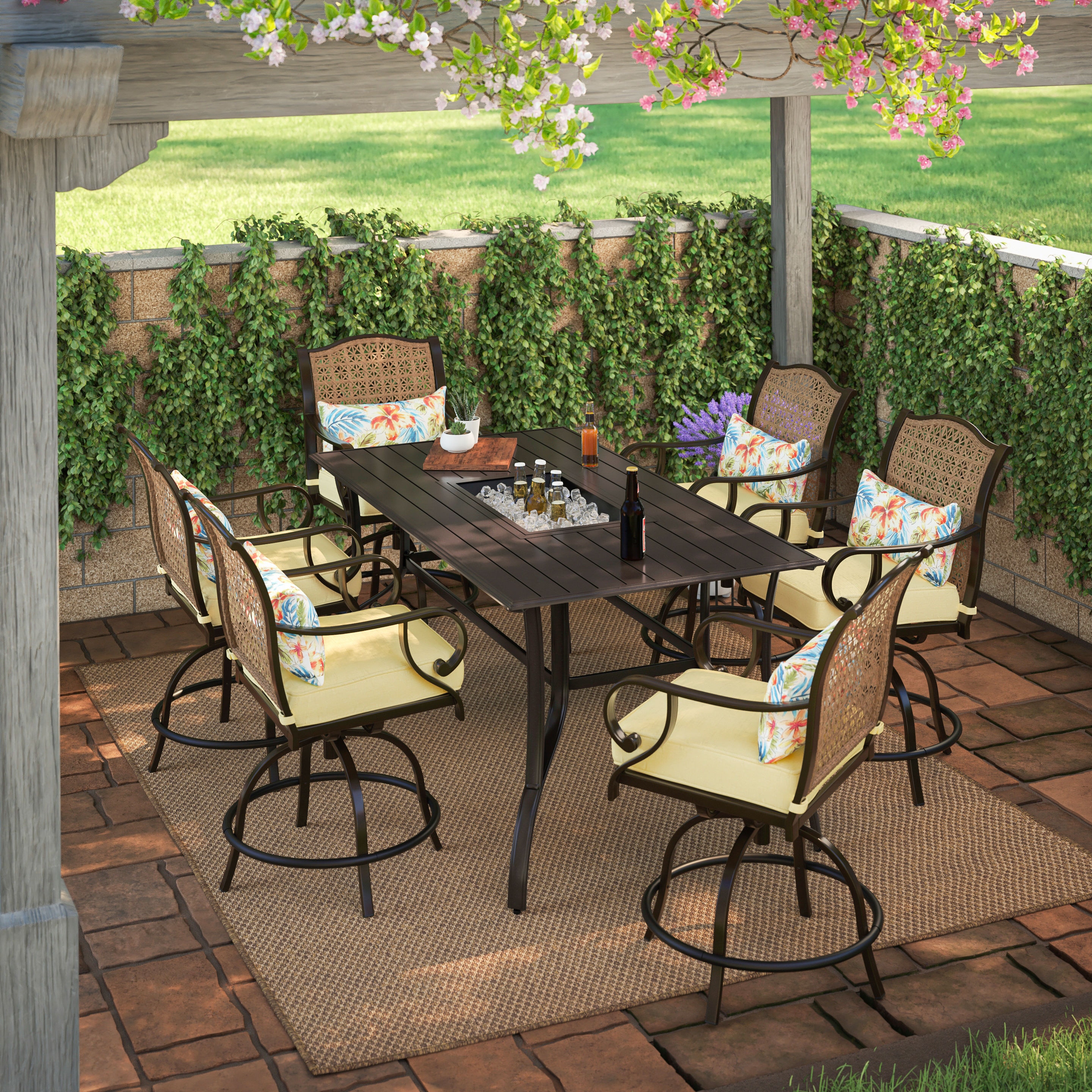 Home Decorators Collection Rosebrook 7-Piece Wicker Outdoor Dining