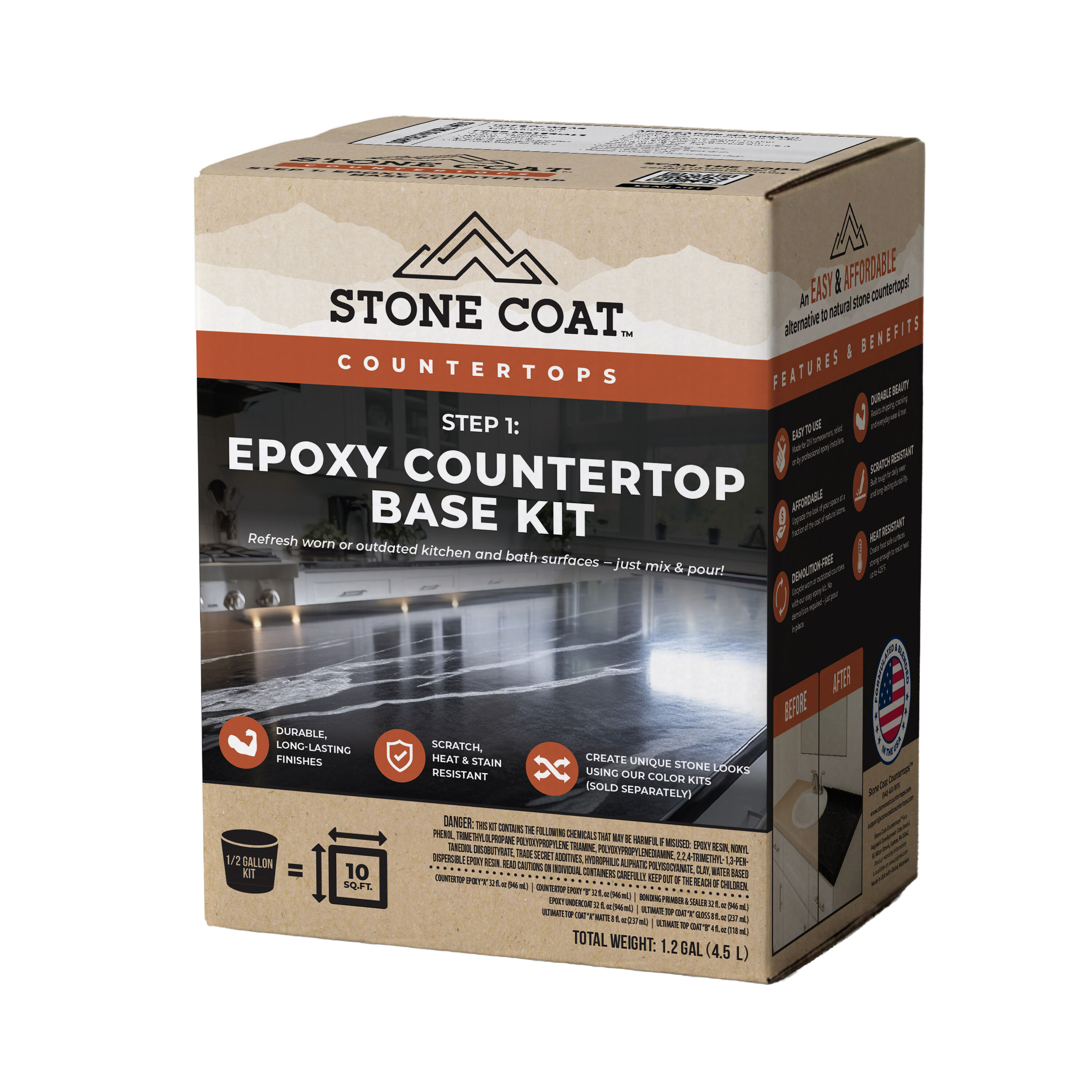 Stone Coat Countertops Countertop Epoxy Kit Stone Coat - Matte or Flat Finish Flat Countertop Refinishing coating ( 1-gallon )