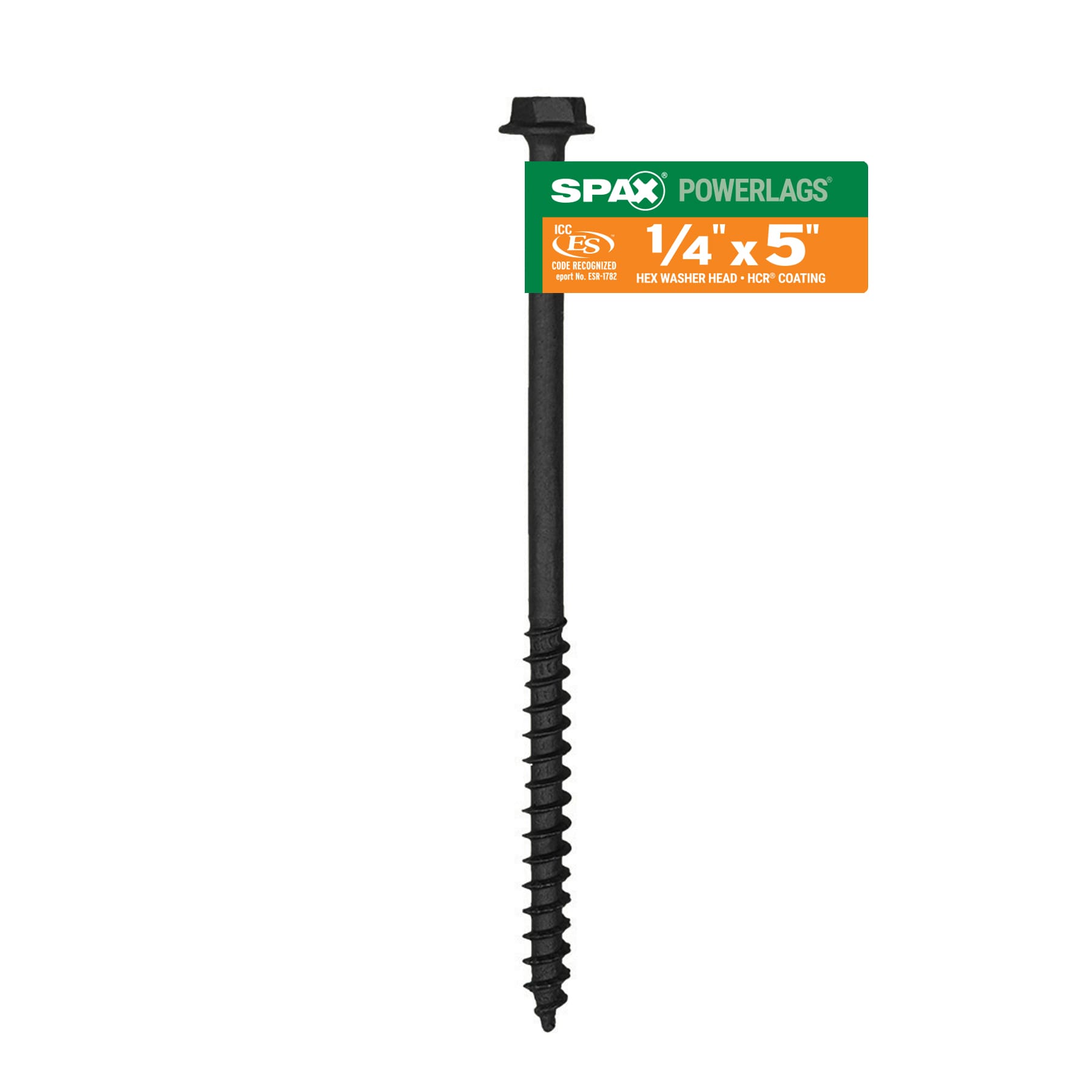 SPAX 4571820701277 1/4-in x 5-in Black Coated Hex -Head Exterior Structural wood screws