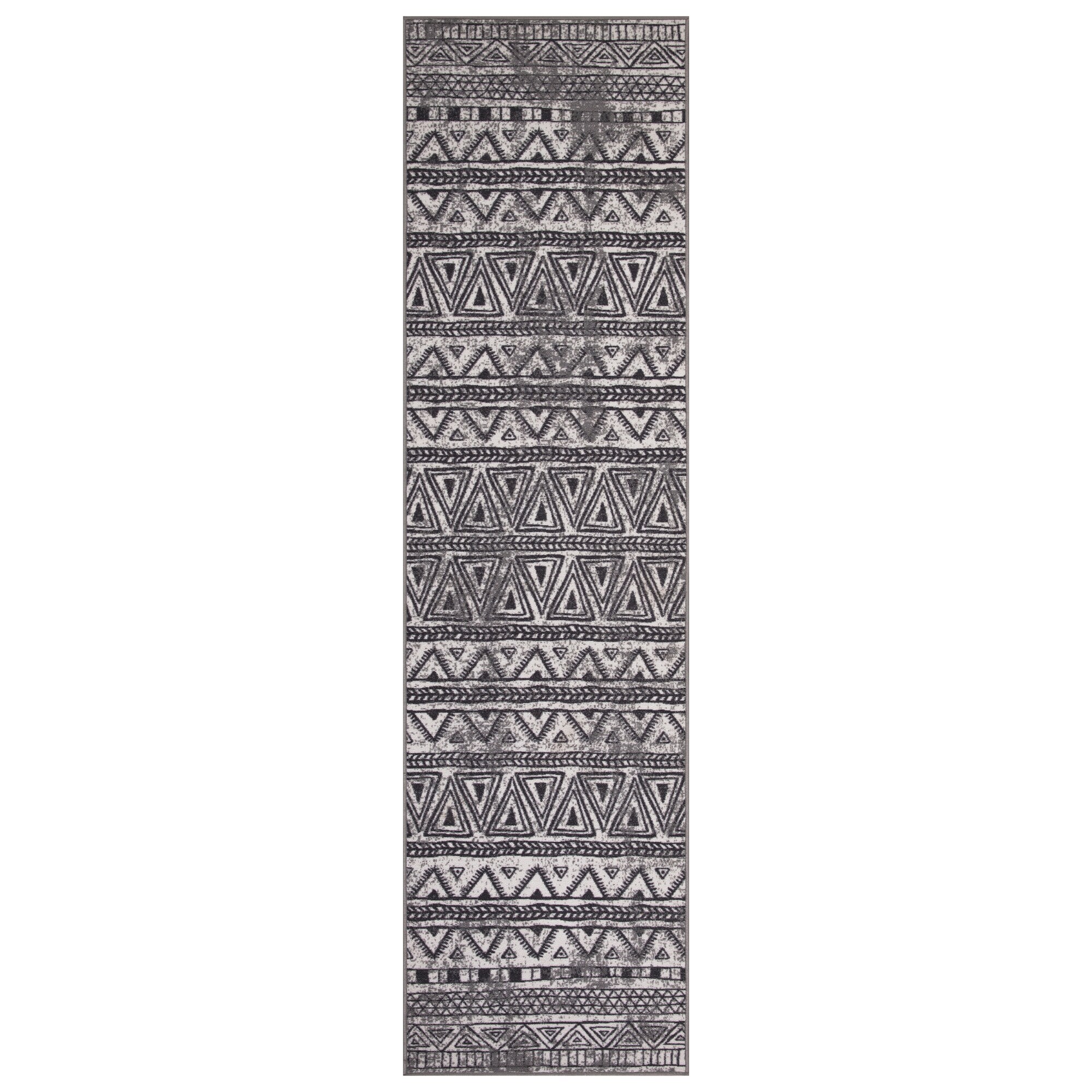 Ottomanson Boho Rug, Hallway Runner 3 X 10 (ft) Gray Indoor Geometric ...