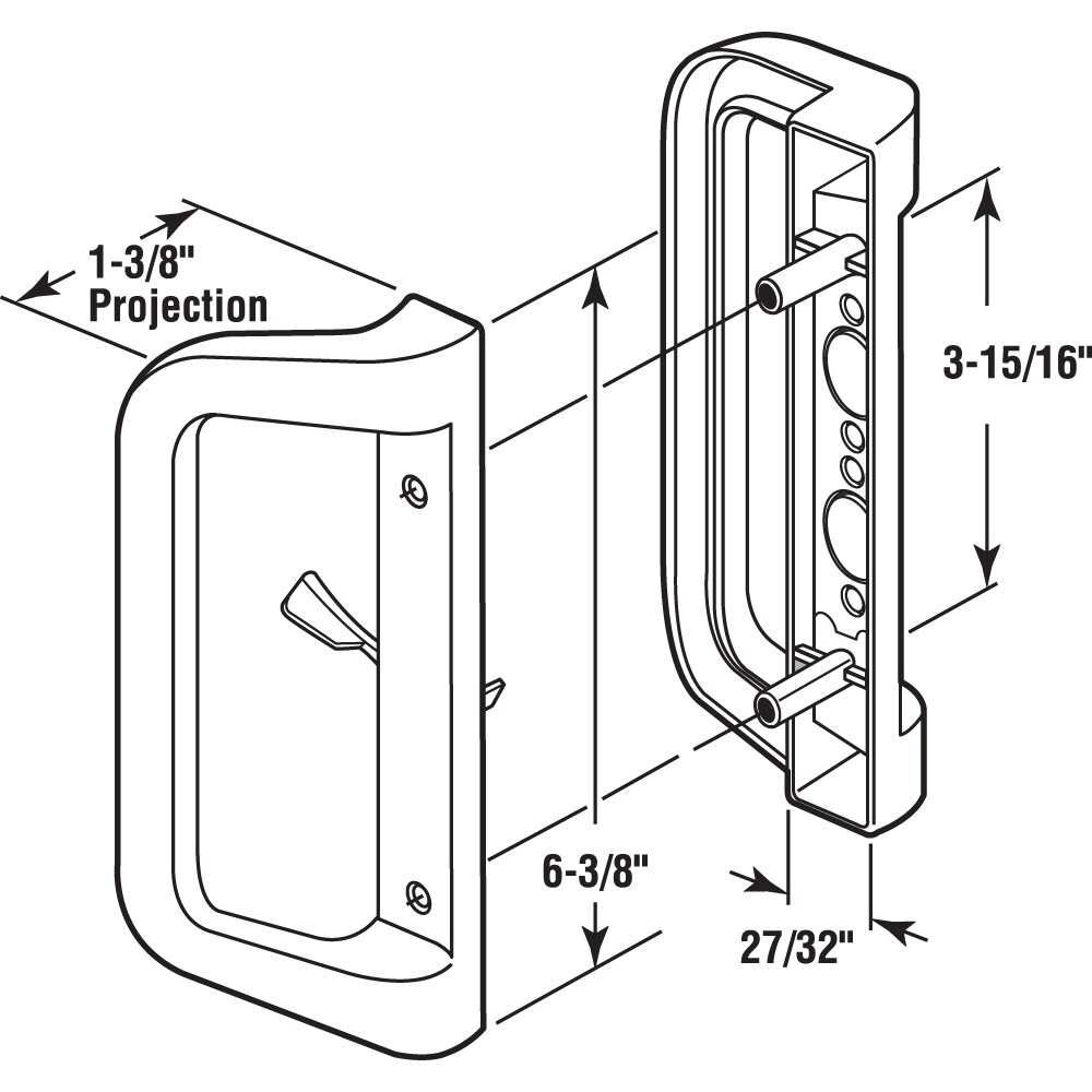 Prime Line 3 9375 In Surface Mounted Sliding Patio Door Handleset In   63360336 