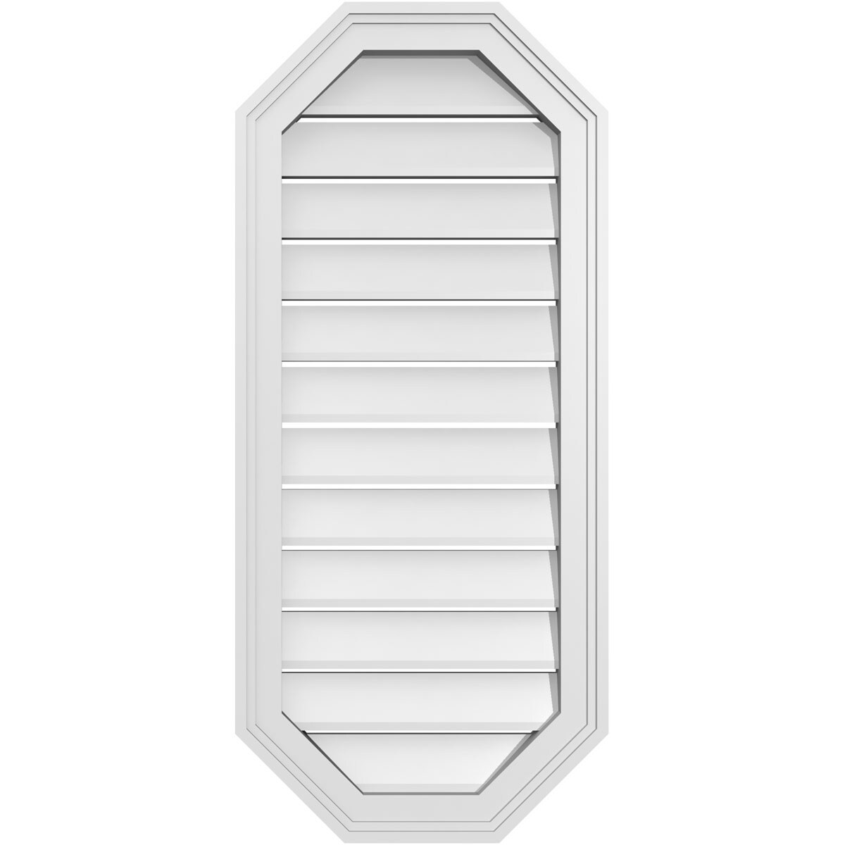 Ekena Millwork GVPOV16X3602SF 16-Inches x 36-Inches Off-white Octagon PVC Gable Louver Vent