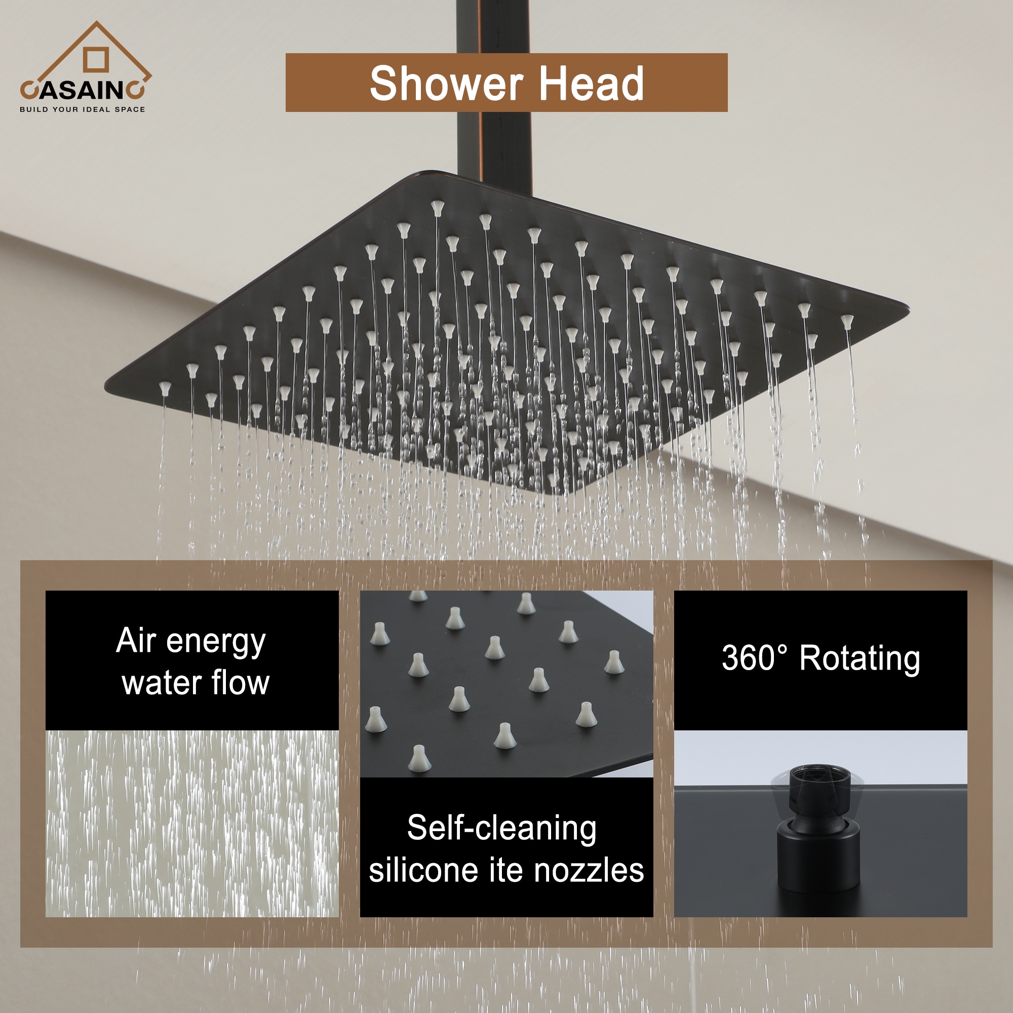 CASAINC RB0749-WE Showerhead-Bar-Panels - View #8