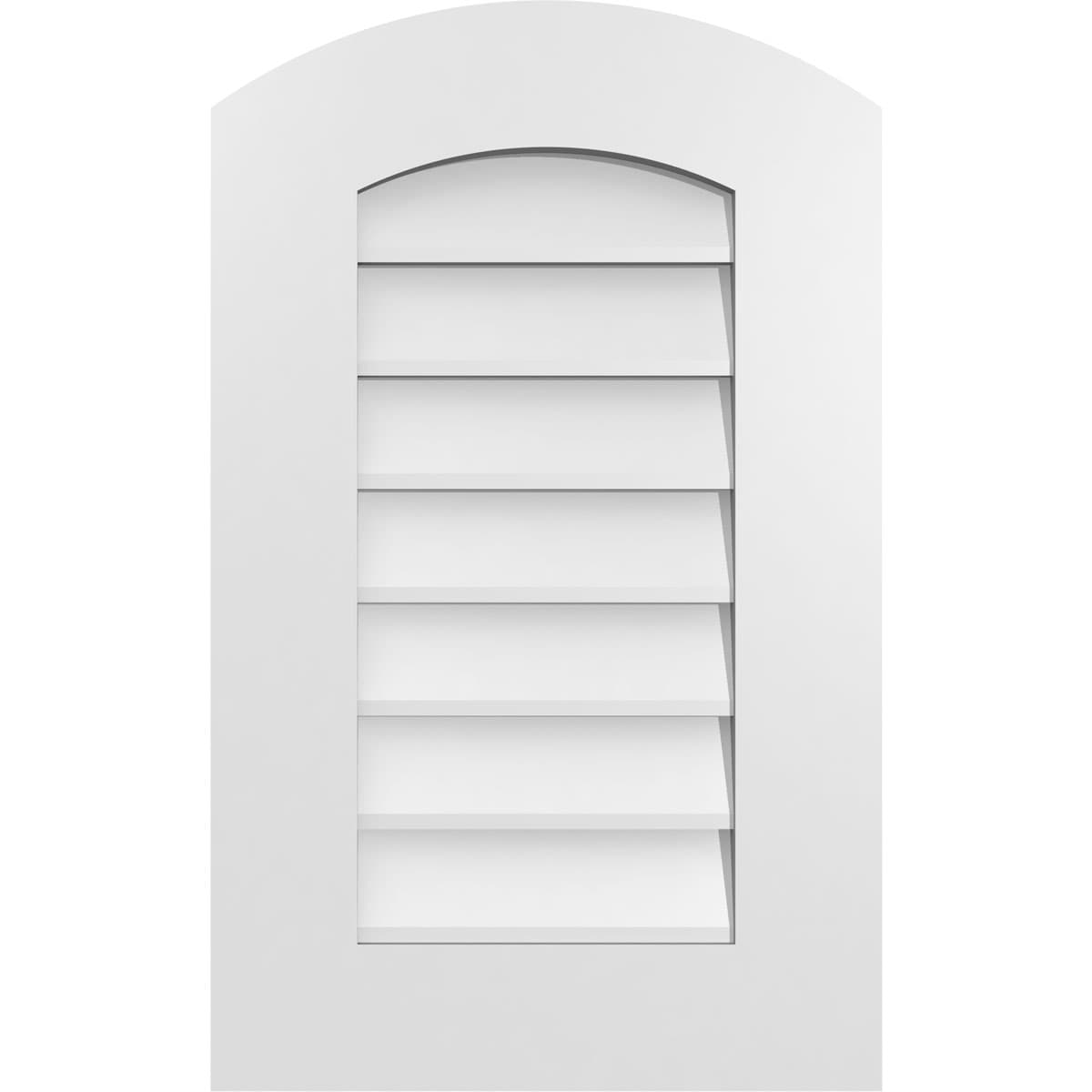 Ekena Millwork GVPAR16X2601SN 16-Inches x 26-Inches Off-white Round top PVC Gable Louver Vent