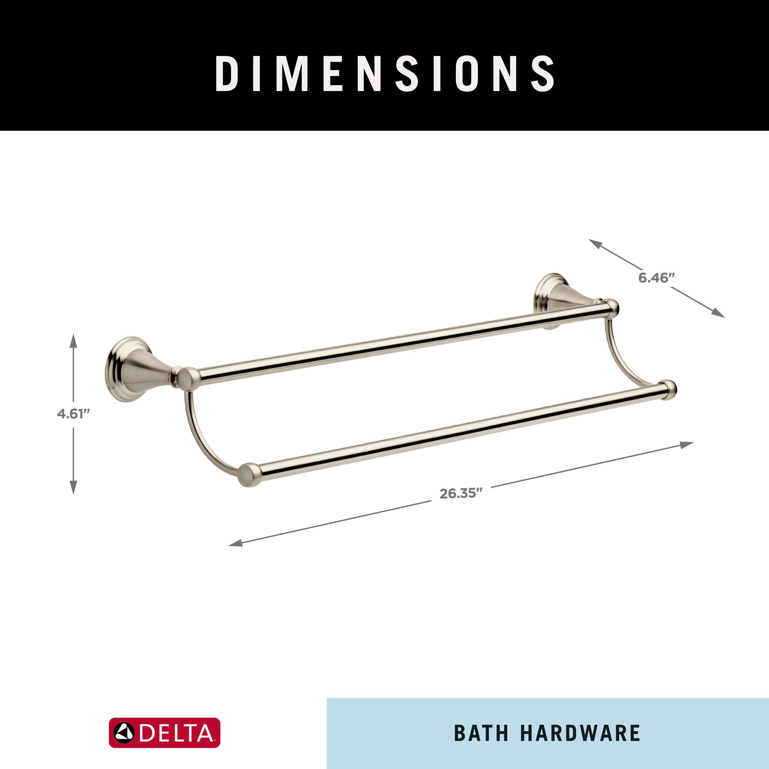 Delta Windemere 24-in Brushed Nickel Wall Mount Double Towel Bar in the Towel  Bars department at