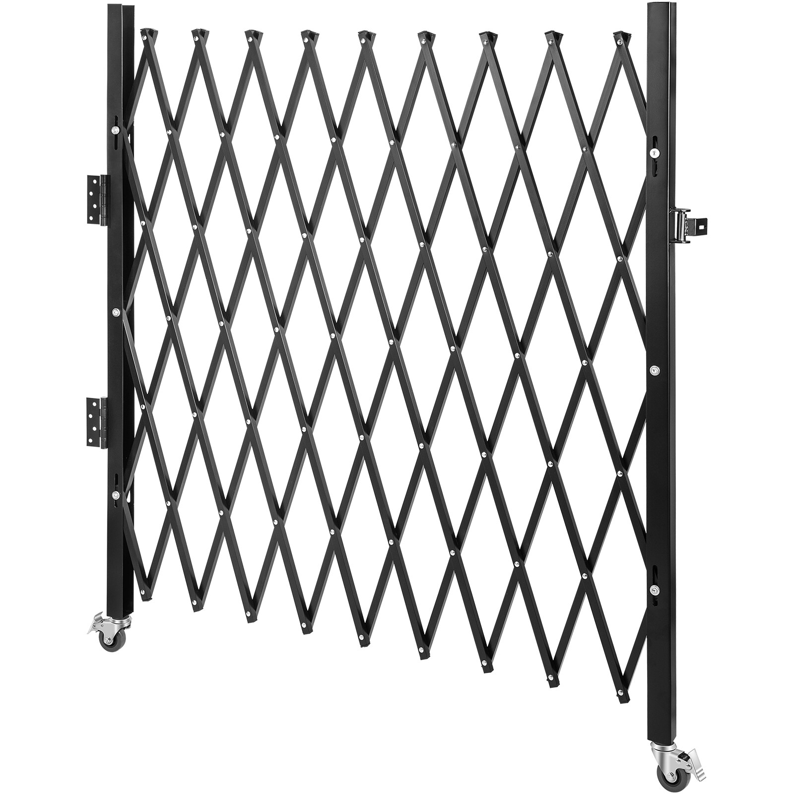 VEVOR Single Folding Security Gate 85in x 85in Black Steel Surface