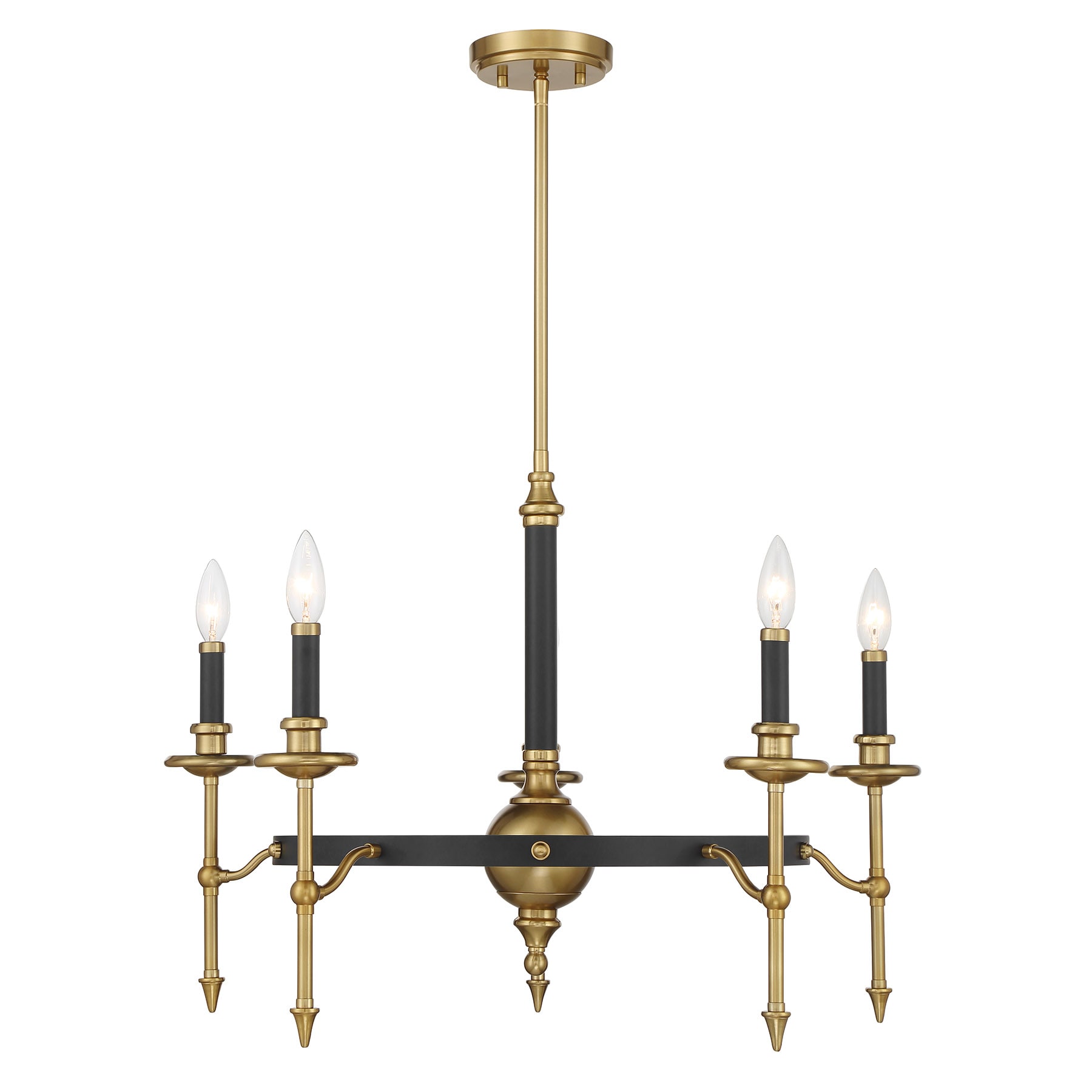 Savoy House 1-9511-5-143 Consulate 5 -Light Matte Brass Traditional For Use in Bedrooms, Dining Rooms, Foyers, Kitchens, Living Rooms Chandelier
