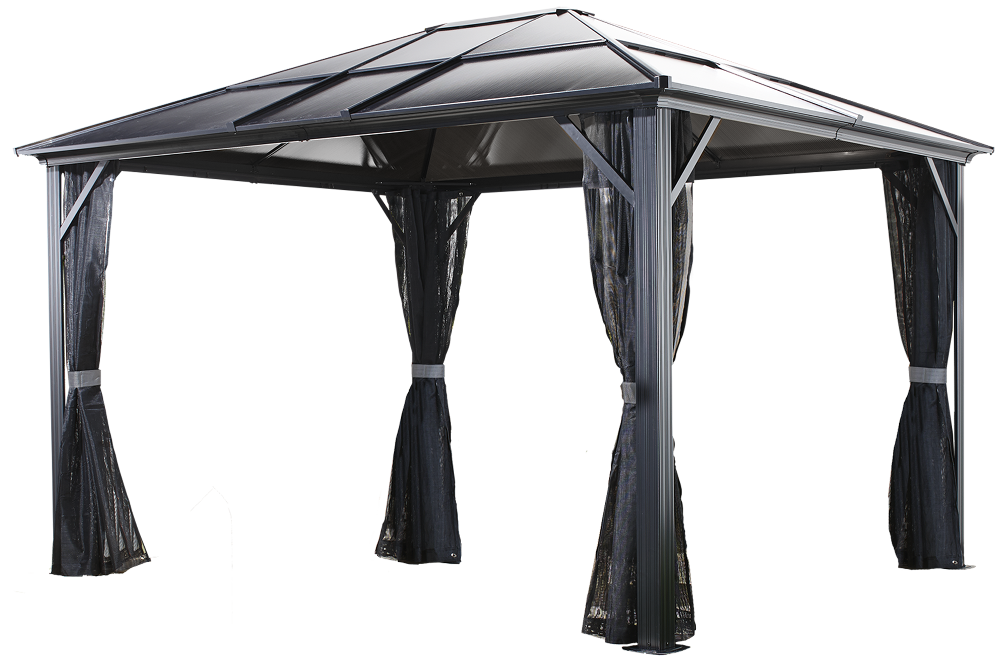 Sojag 10 ft x 10 ft Meridien Dark Gray Metal Square Gazebo in the