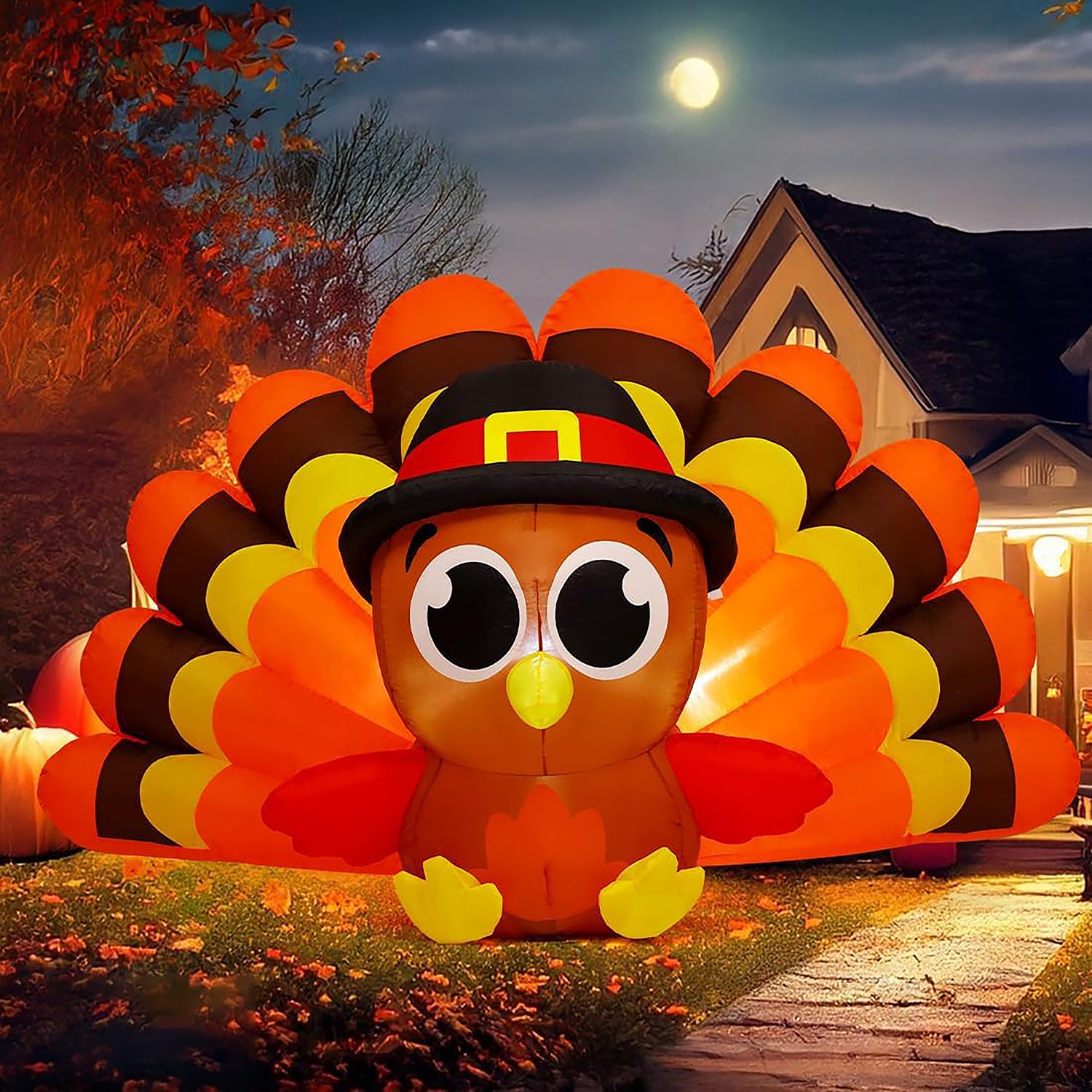 GOOSH DJ-WS-69203 5-ft Lighted Turkey Inflatable