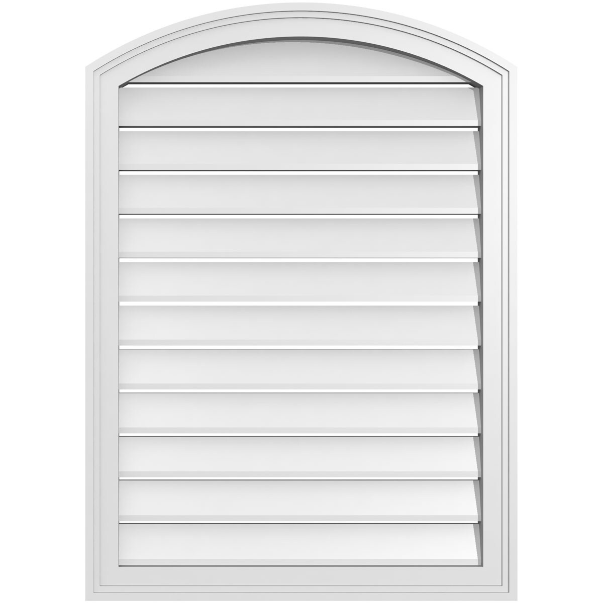 Ekena Millwork GVPAR26X3602SF 26-Inches x 36-Inches Off-white Round top PVC Gable Louver Vent