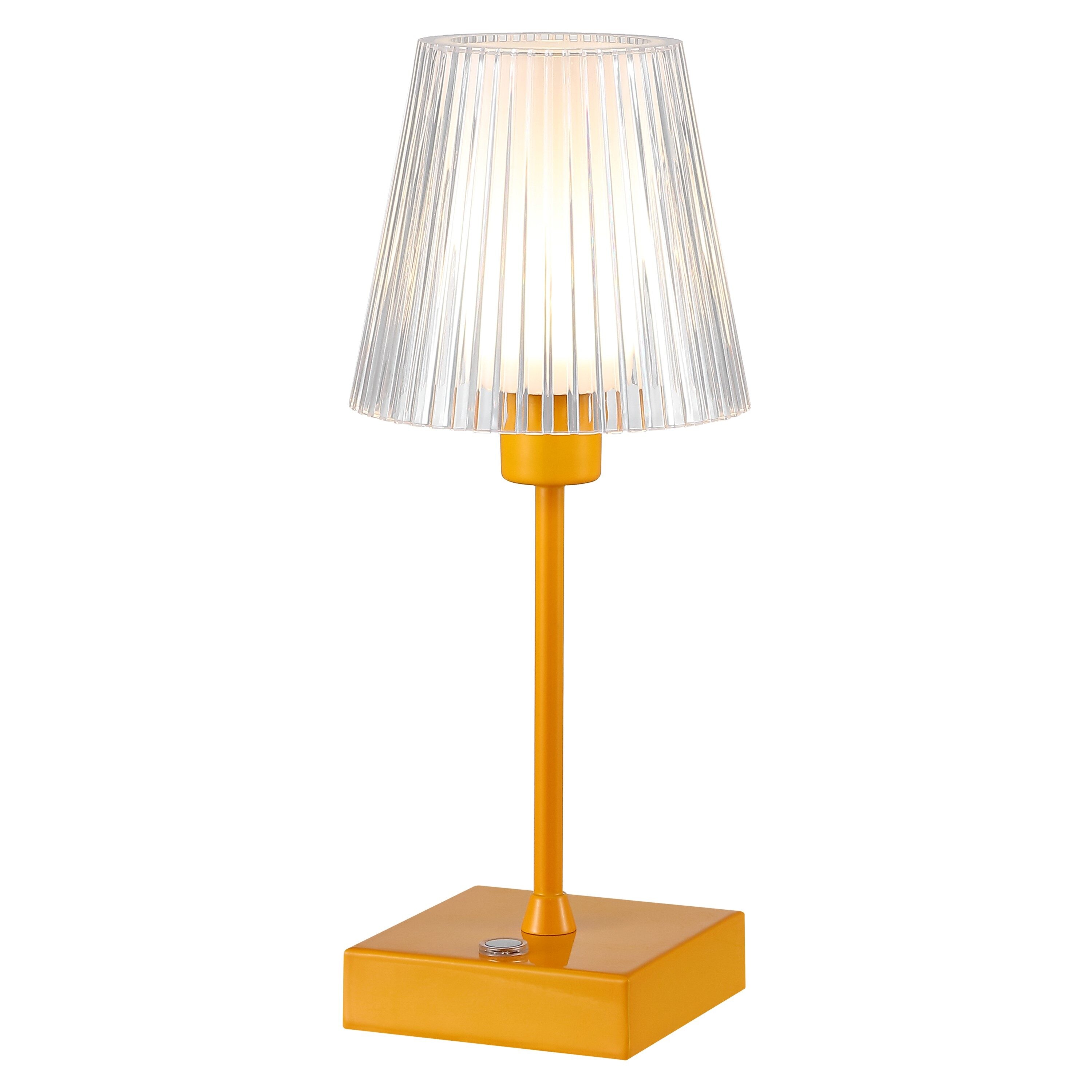 Oscar 12.5" Orange Cordless Iron and Acrylic LED Table Lamp