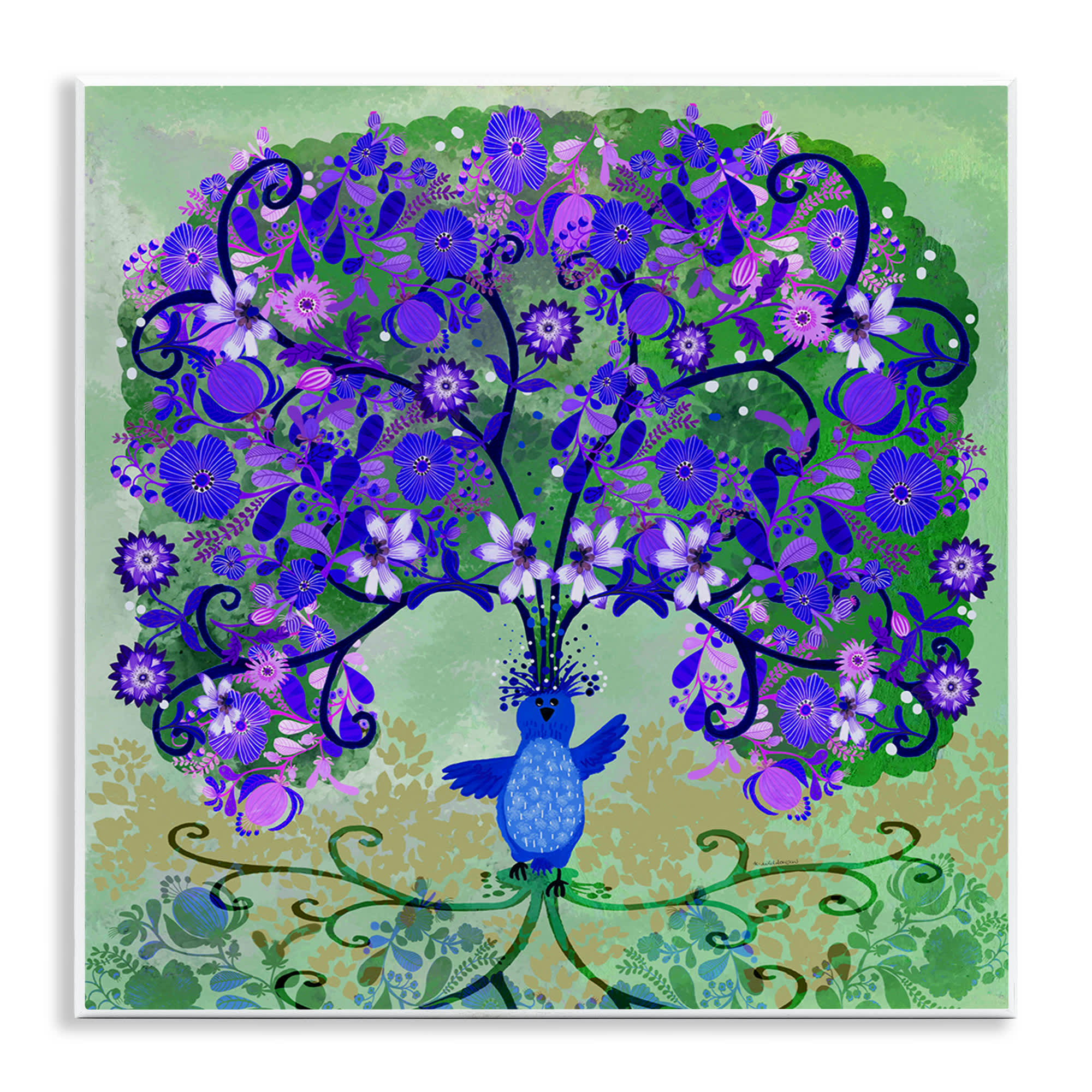 Stupell Industries BS-604-WD-12X12 Tree Blooming From Bird Wall Plaque Art By Kay Widdowson 12 x 12