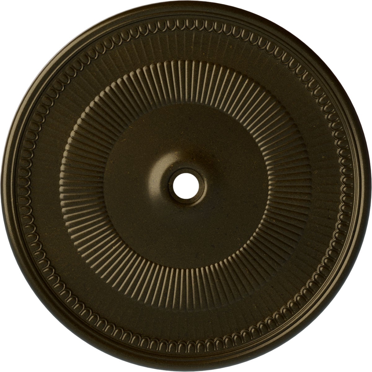 Ekena Millwork CM51NEGGS Nevio 51.125-in W x 51.125-in L Painted Green Gold Polyurethane Whole Ceiling Medallion