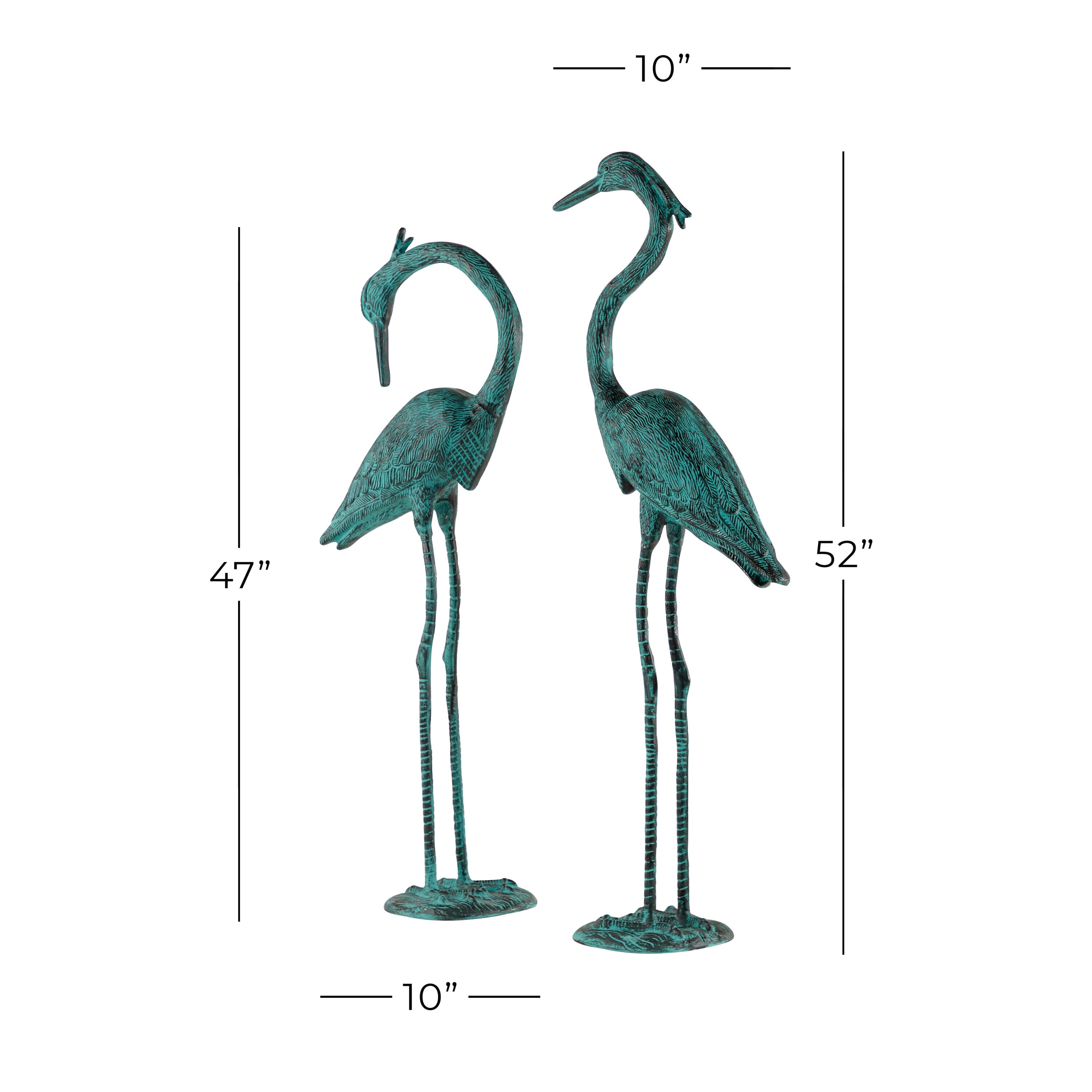 Grayson Lane 47-in H x 10-in W Green Flamingo Garden Statue in the ...