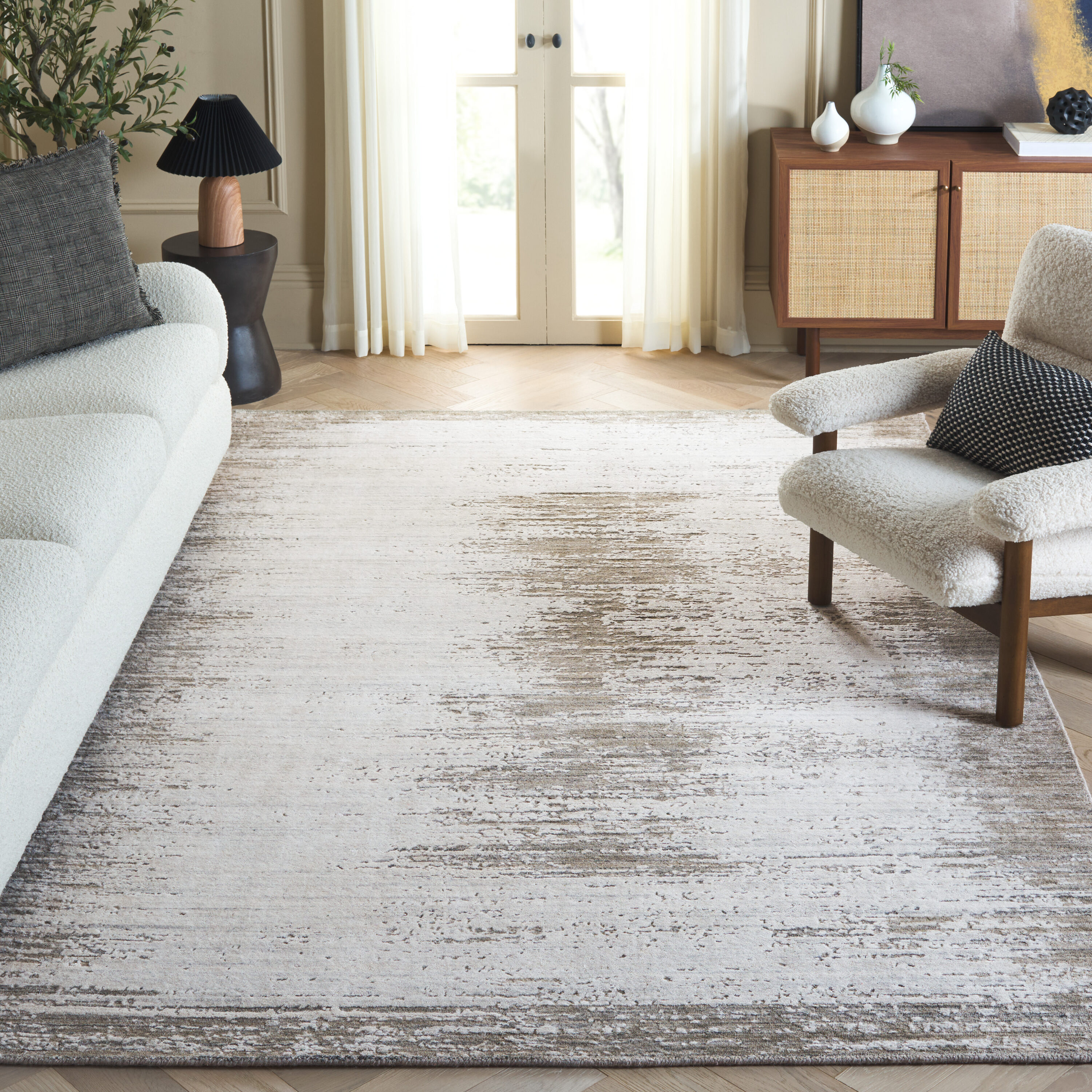  Mirage 355 Beige/Gray Contemporary 6ft x 9ft Medium Rectangle Rug