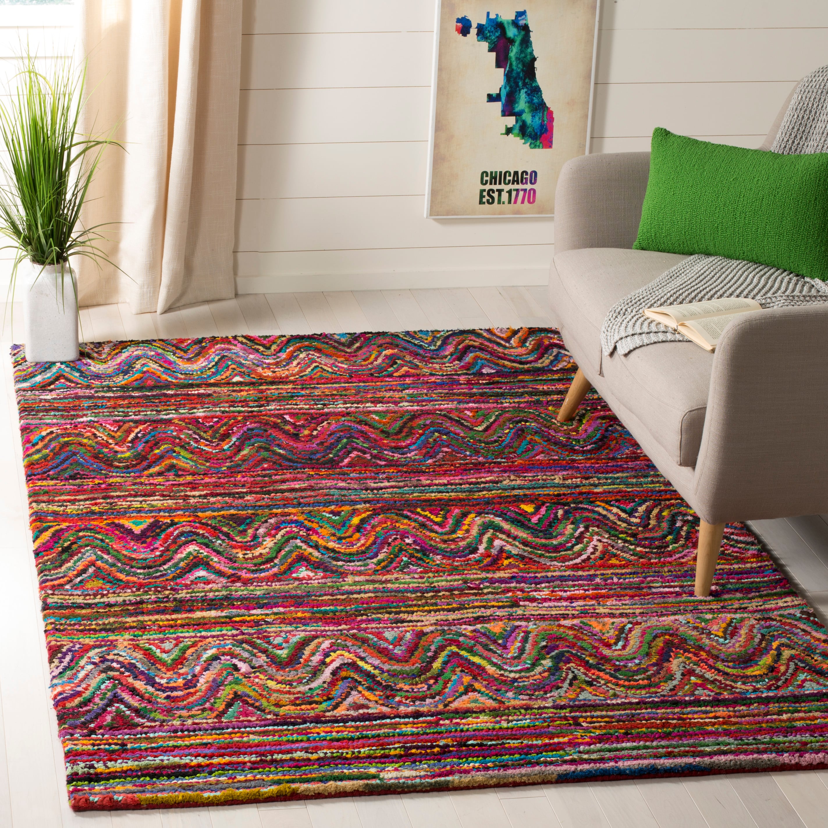 Nantucket Multicolor Hand-Tufted Wool Round Area Rug