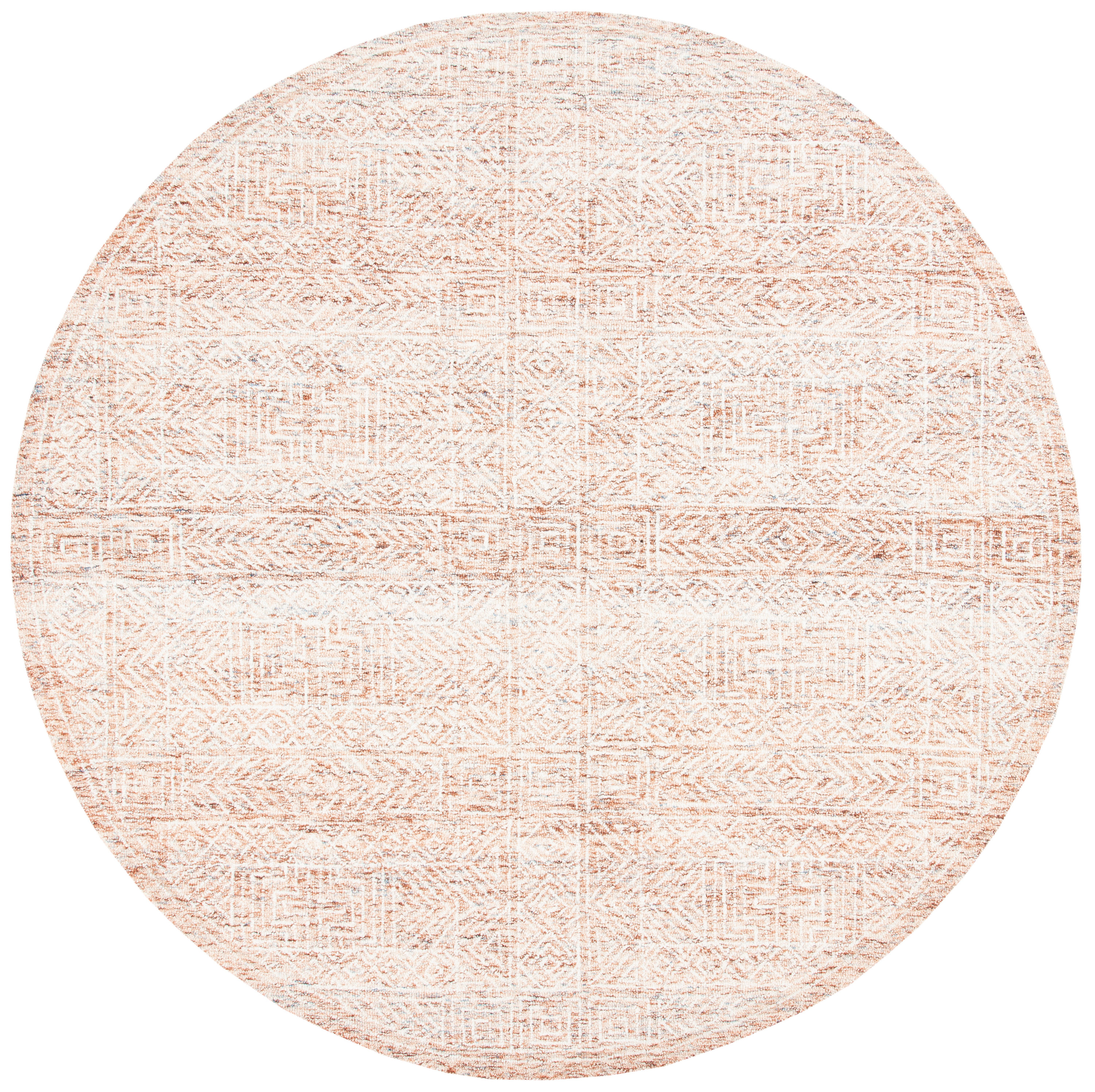 Safavieh CPR206T-7R Capri 7 x 7 (ft) Tufted Wool Brown/Beige Round Indoor Geometric Bohemian/Eclectic Area rug