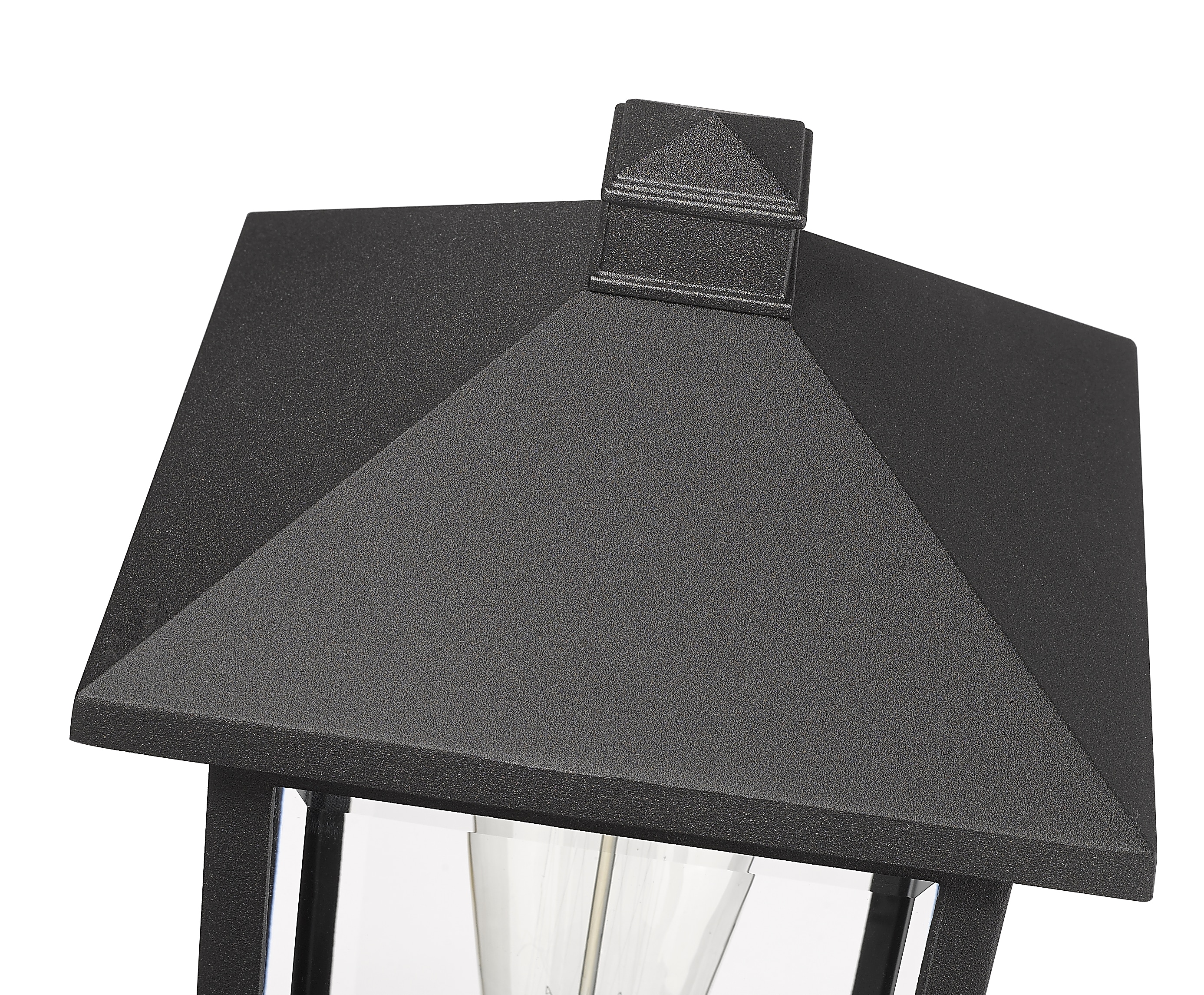 Portland Black Cast Aluminum 18" Outdoor Pier Mount Lantern