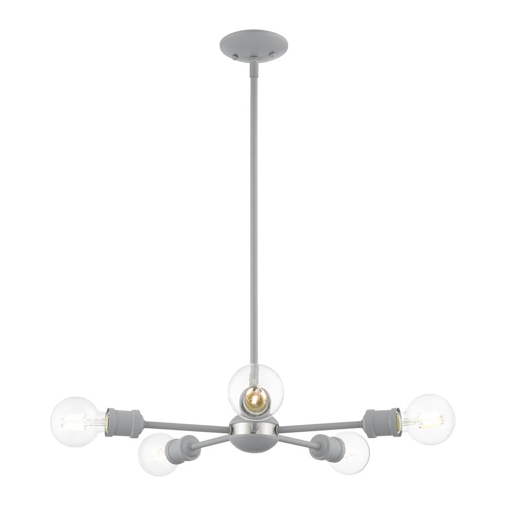 Lansdale 5-Light Nordic Gray & Brushed Nickel Crystal Chandelier