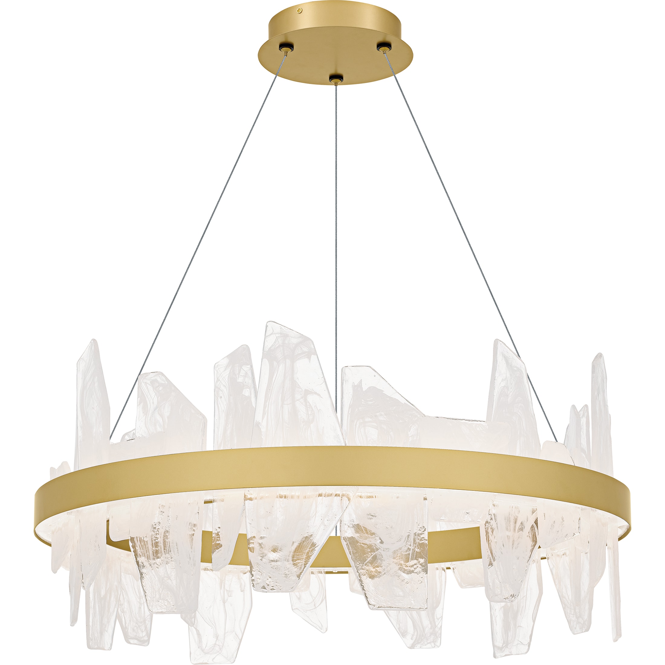 Quoizel PCAUR5030SGD Aurelia 1 -Light Gold Modern/contemporary Integrated LED For Use in Bedrooms, Dining Rooms, Foyers, Kitchens, Living Rooms Chandelier