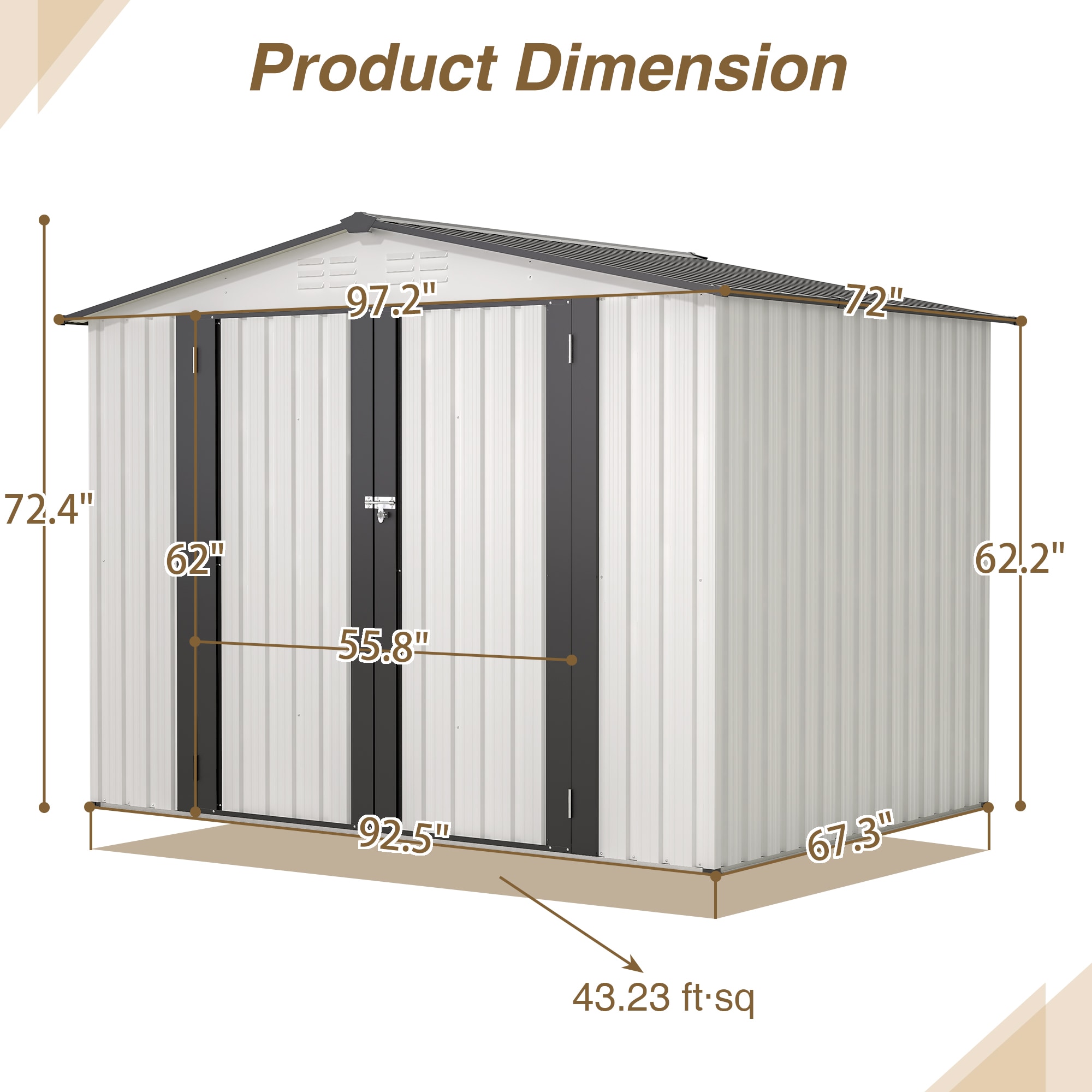 Xspracer ML-TH543WP Metal-Storage-Buildings-Sheds - View #2