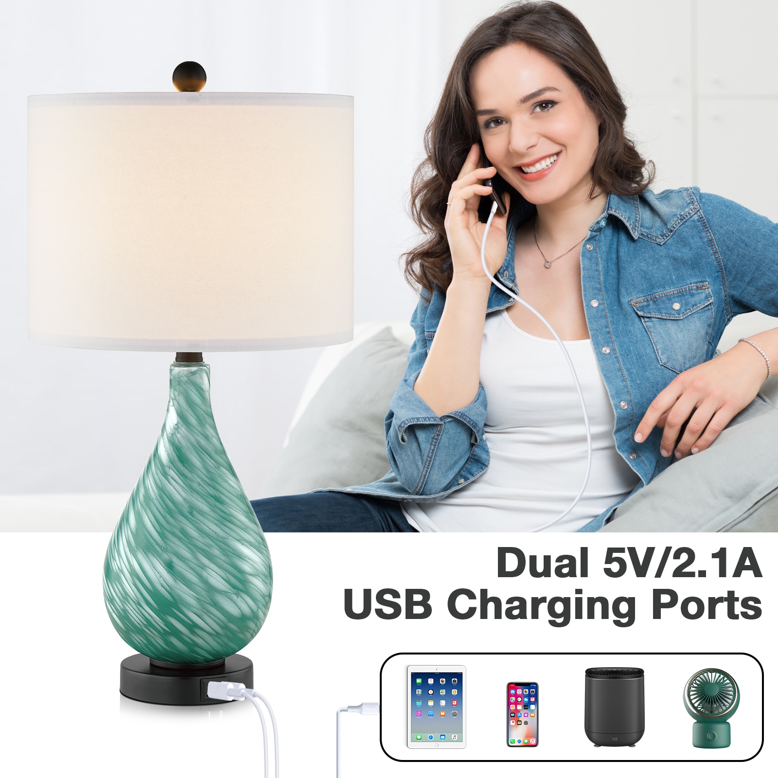UrFurnishings TD-135 Table-Lamps - View #2