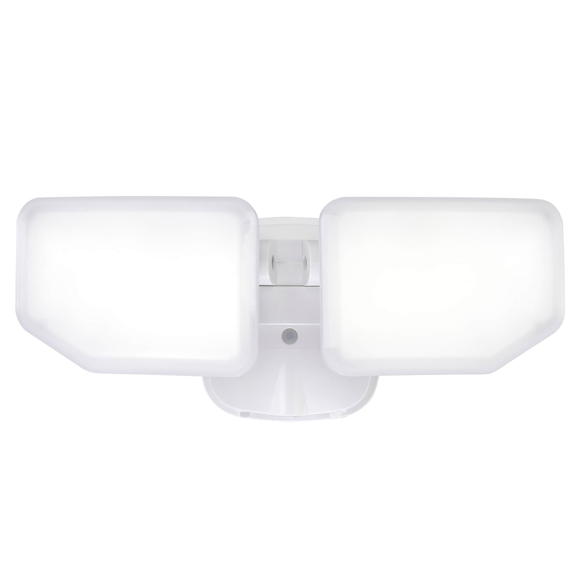 AWSENS AW2162D-WH 38 -Watt EQ Hardwired LED White 2 -Head Dusk-to-Dawn Flood Light 3000 -Lumen