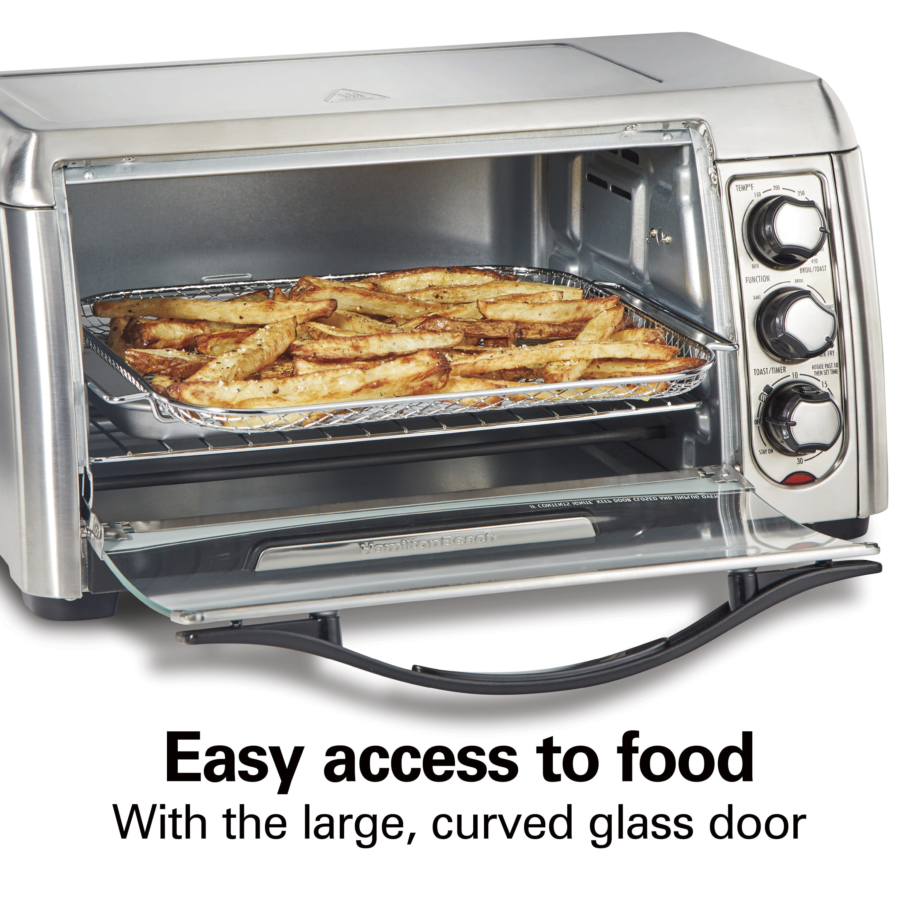 Hamilton Beach Professional Sure-Crisp Digital Toaster Oven Air Fryer Combo, 1500W, Fits 12” Pizza 6 Slice Capacity, Temperature Probe, Stainless
