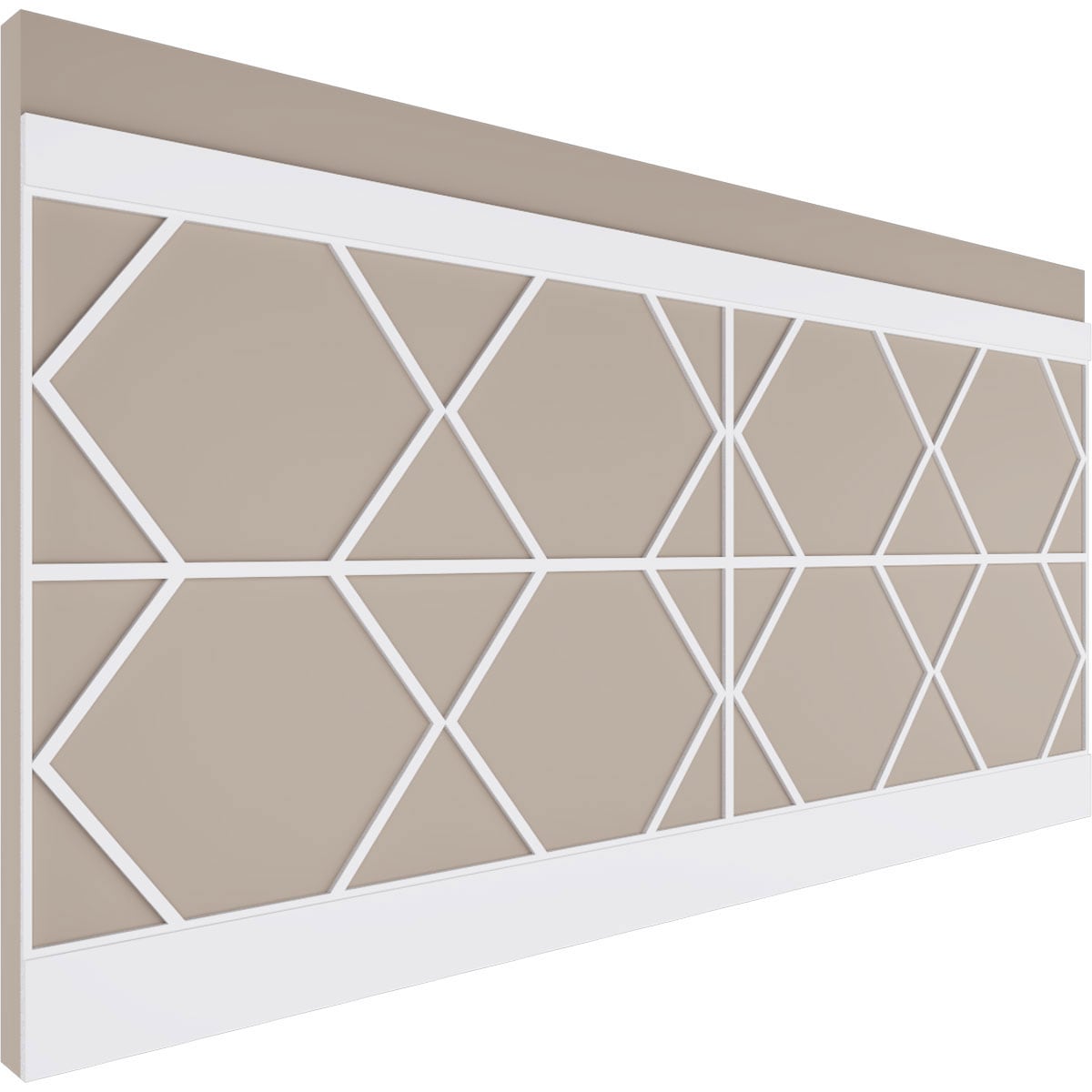 Ekena Millwork WPK44X94FSR 44-in x 94-1/2-in Smooth Paintable/Stainable White PVC Wainscoting Diamond Wall Panel ( 28.92-sq ft )
