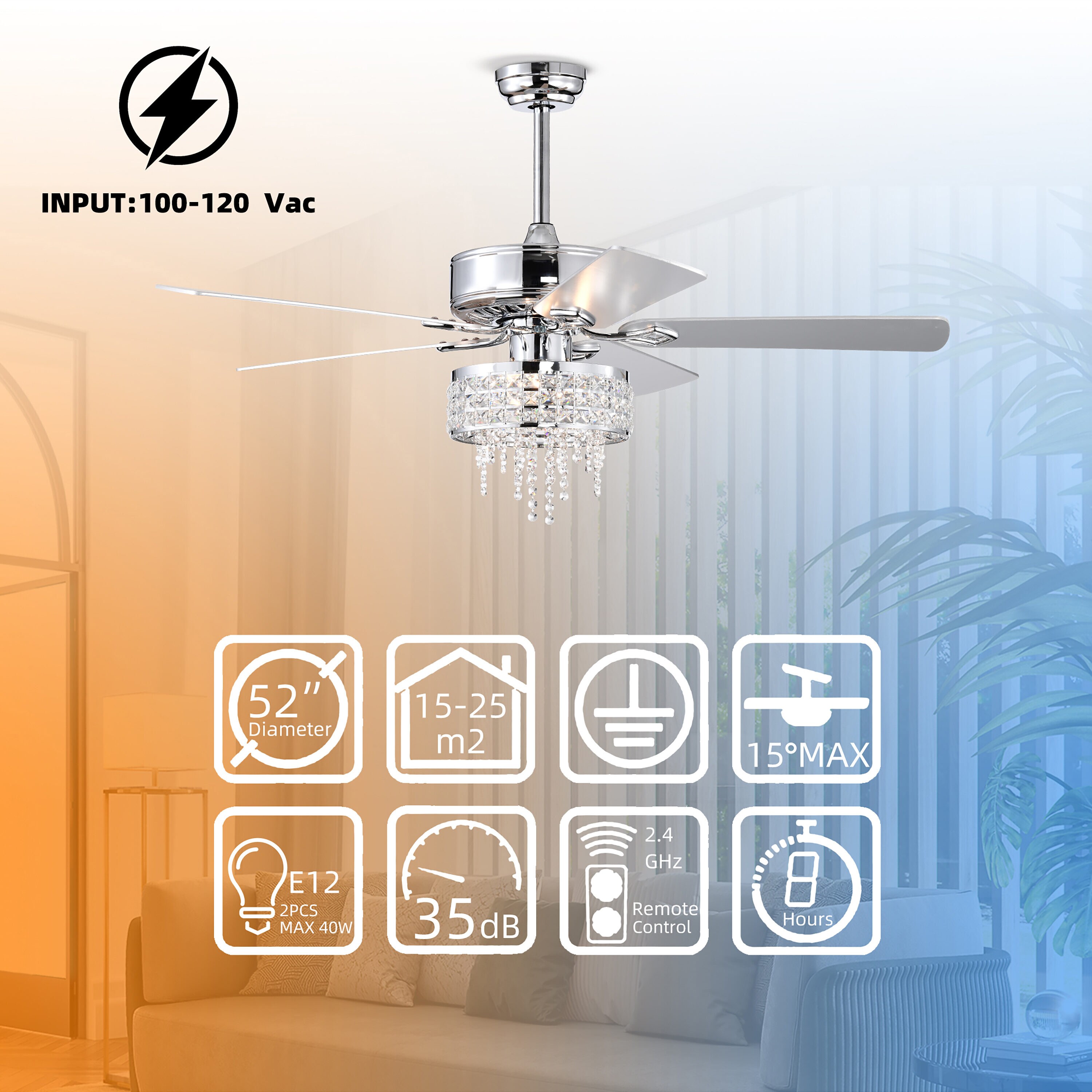 BANSA ROSE HM-SJ5204ACCR Ceiling-Fans - View #9