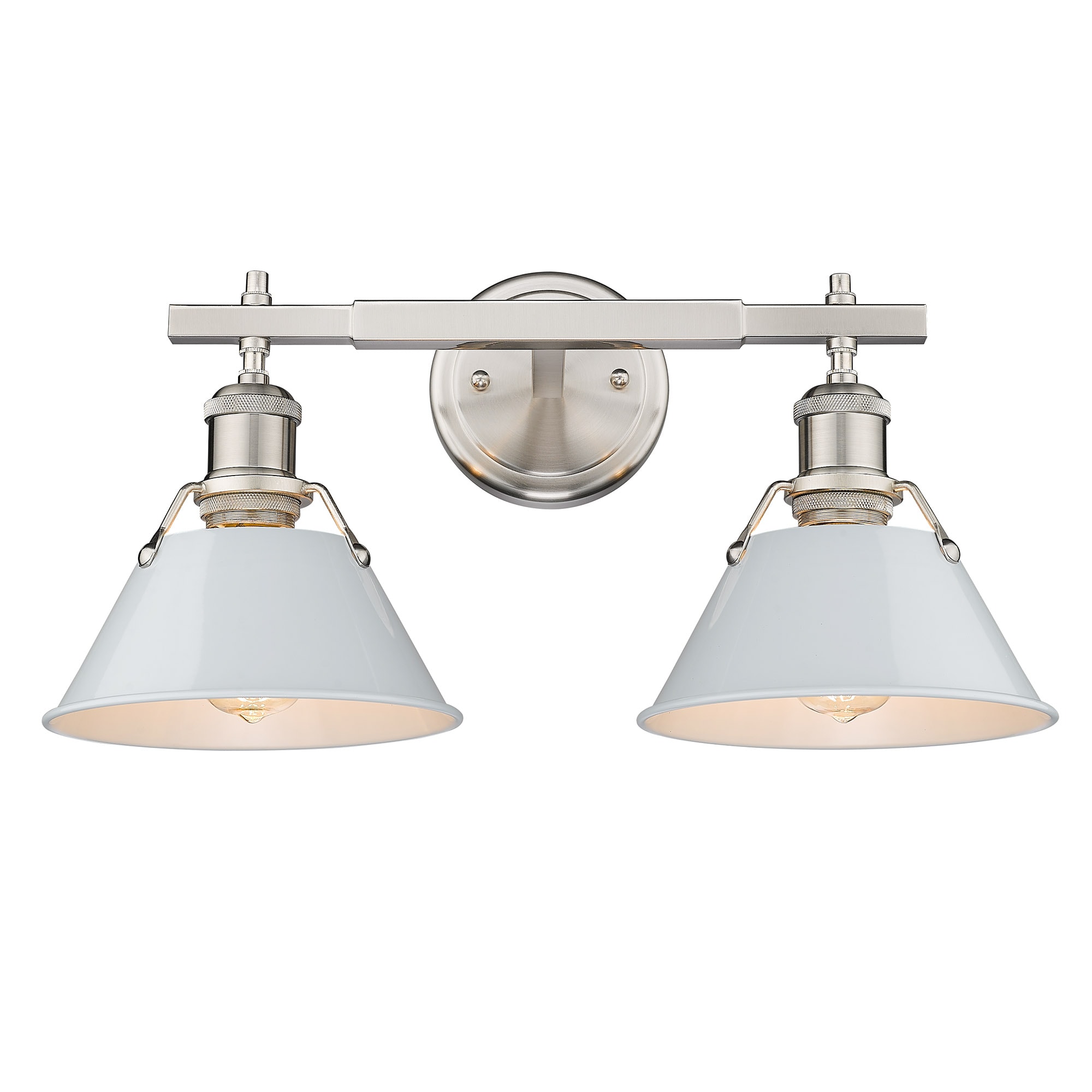Golden Lighting 3306-BA2 PW-DB Orwell 18.25-in 2 -Light Pewter Transitional Vanity light