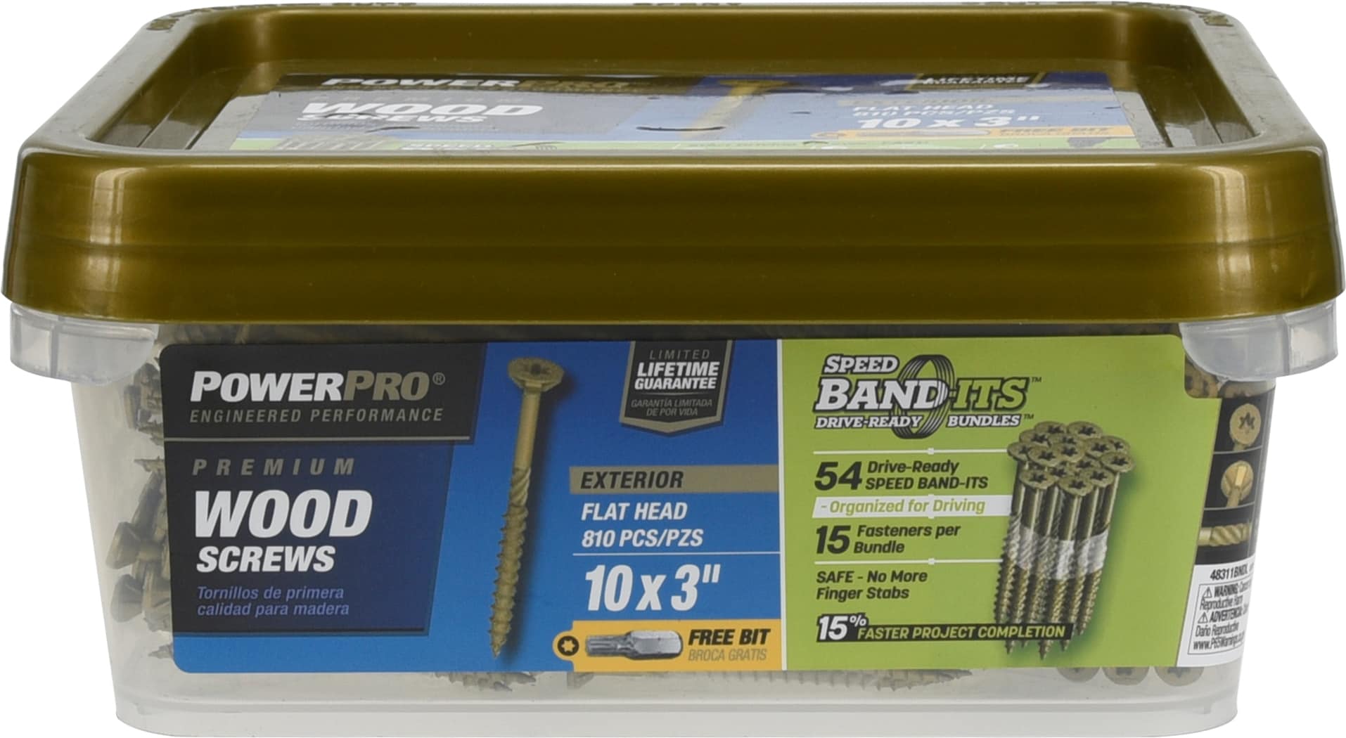 Power Pro #10 x 3-in Epoxy Exterior Wood Screws (810-Per Box) in the Wood  Screws department at