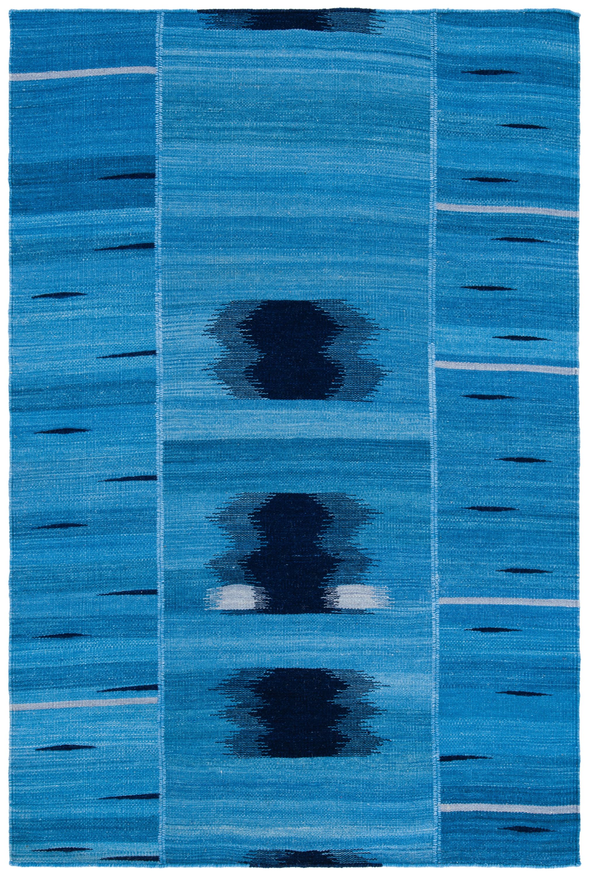 Safavieh KLM810A-4 Kilim Leigh 4 X 6 (ft) Wool Blue/Purple Indoor Abstract Bohemian/Eclectic Area Rug