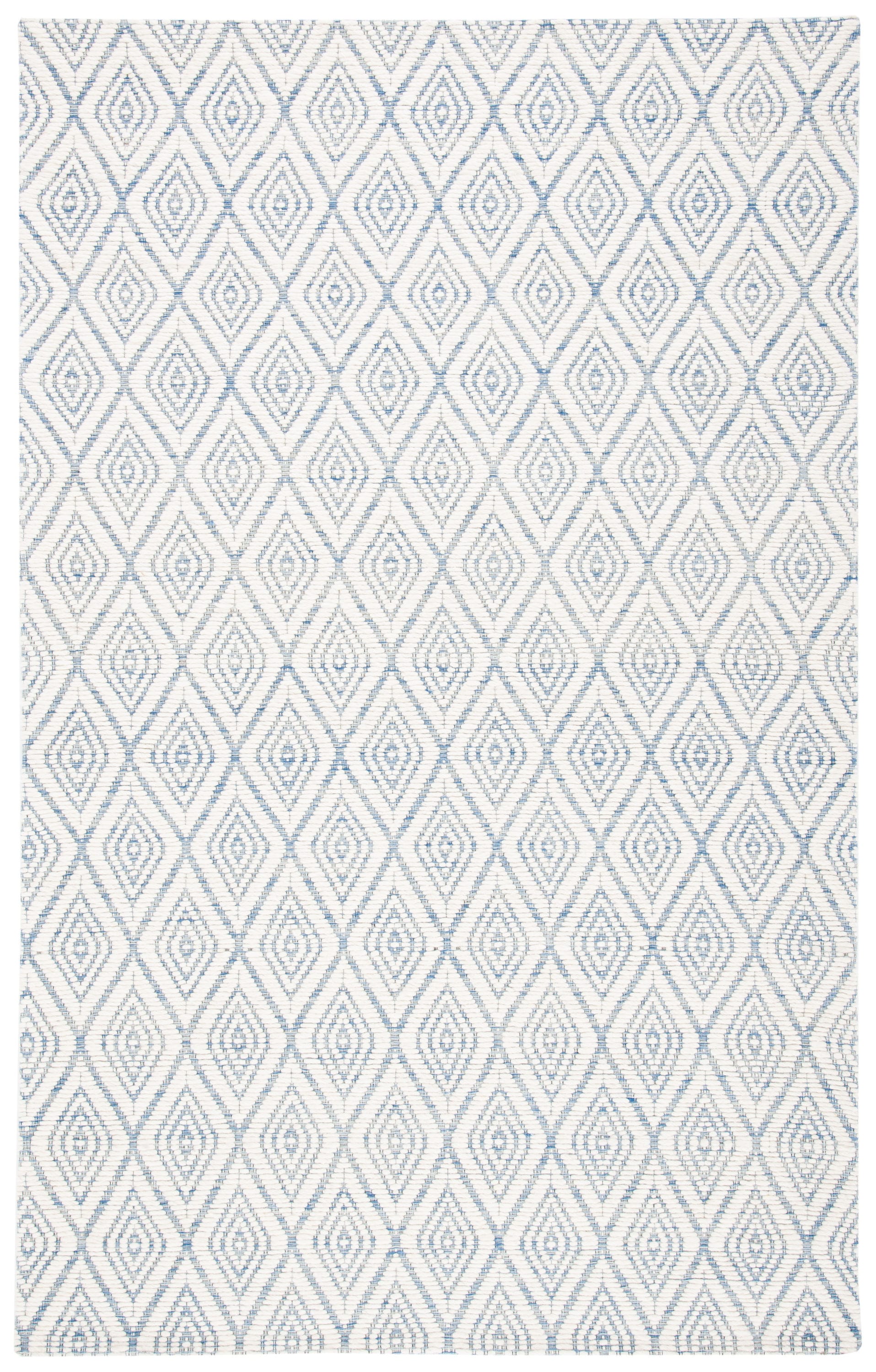 Safavieh MRB308M-5 Marbella Austra 5 x 8 (ft) Wool Blue/Ivory Rectangular Indoor Geometric Bohemian/Eclectic Area rug